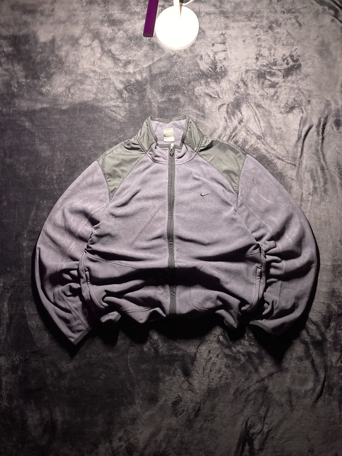 Nike × Vintage ⛩️Nike full-zip basic nylon fleece jacket vintage y2k swoosh Size US L / EU 52-54 / 3 - 1 Thumbnail