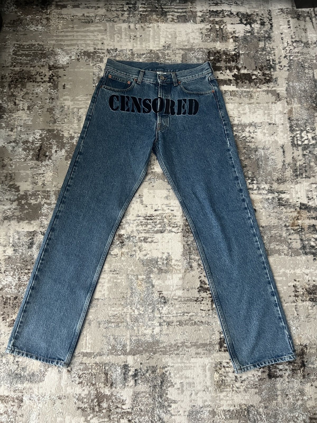 Vetements Vetements Censored Embroided Jean FW20 Size US 30 / EU 46 - 1 Thumbnail