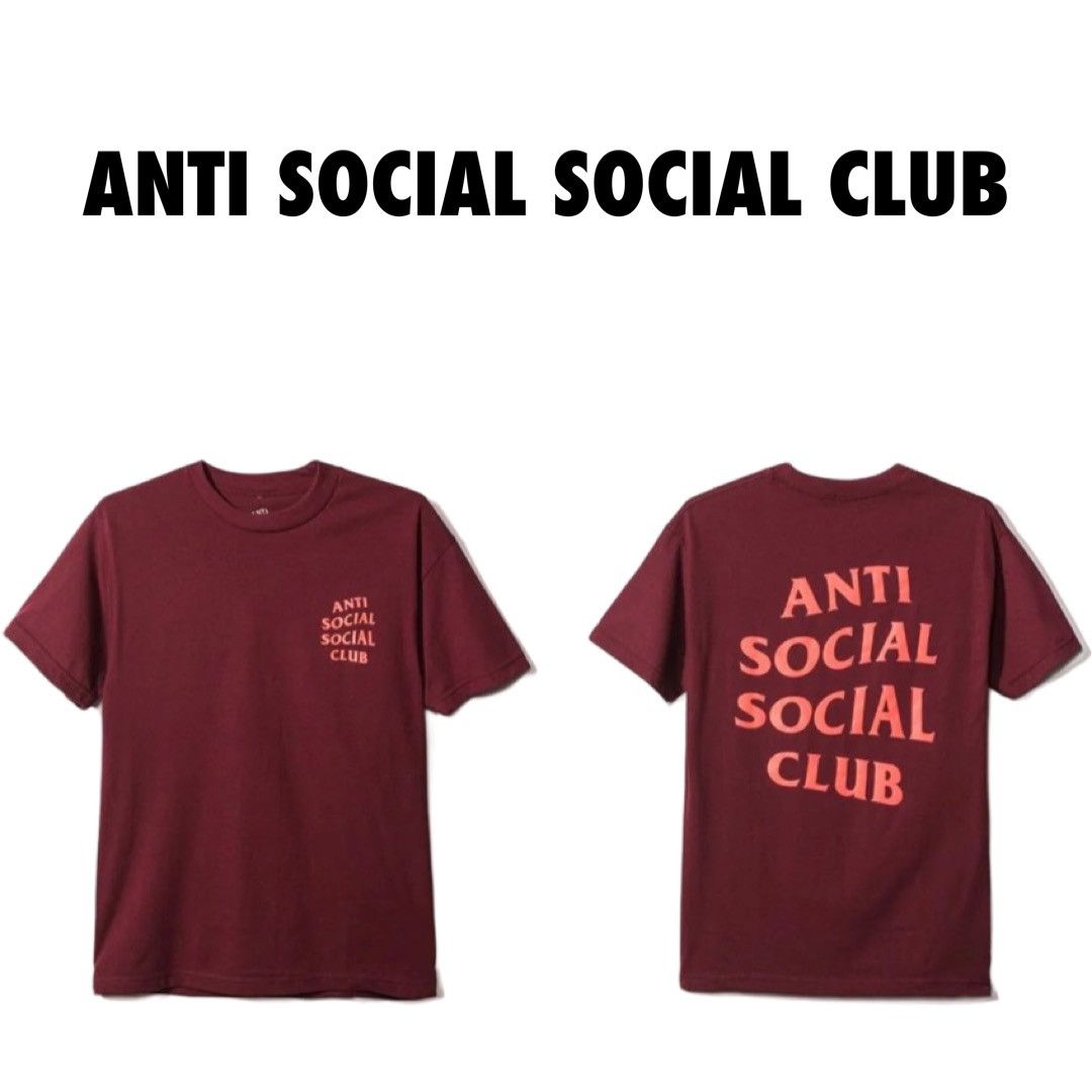 Anti Social Social Club Anti Social Social Club x Club Tee Maroon Size US XL / EU 56 / 4 - 1 Thumbnail