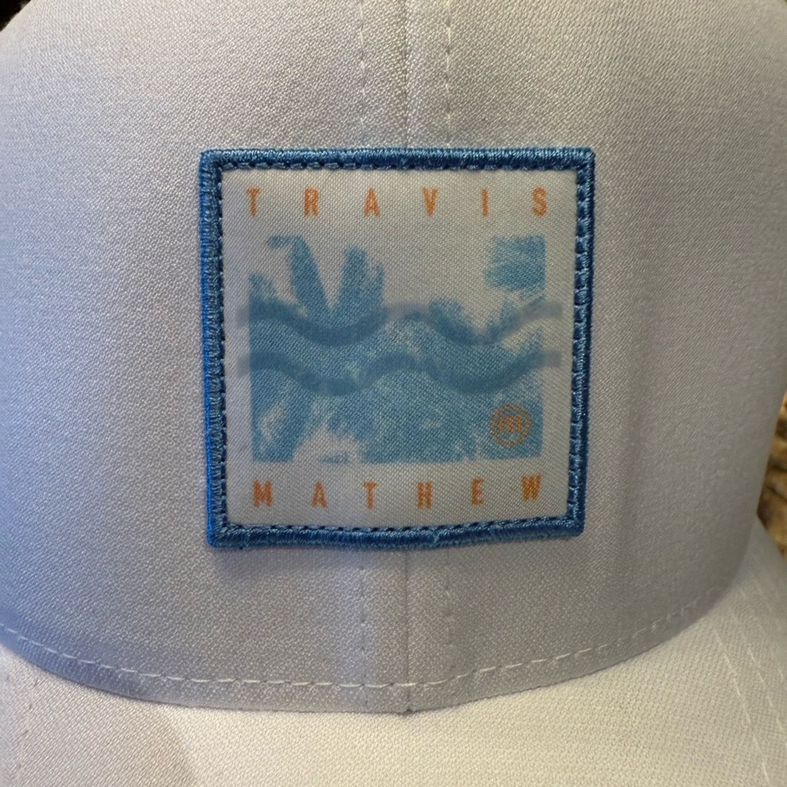 TravisMathew Travis Mathew Flexfit Small/Medium White and Blue Logo Hat Size ONE SIZE - 3 Thumbnail