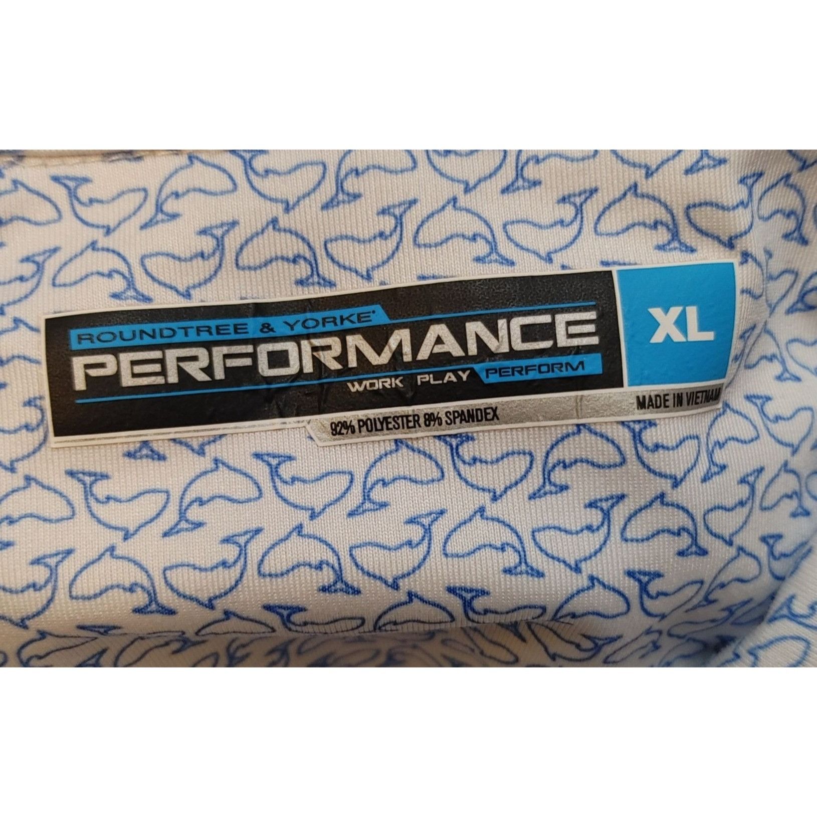 Other Roundtree and Yorke Performance White Wale Print Polo Shirt Size US XL / EU 56 / 4 - 3 Thumbnail