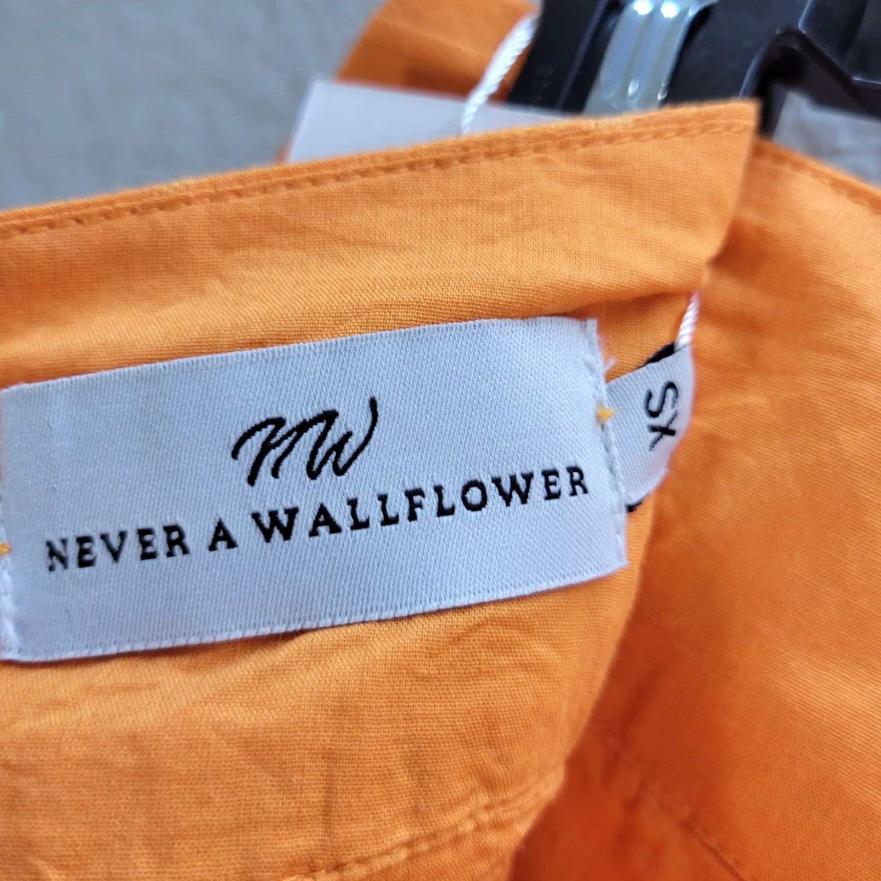 Vintage Never A Wallflower Women's Orange Plaid Shorts 100% Cotton Lined XS NWT Size 26" / US 2 / IT 38 - 3 Thumbnail