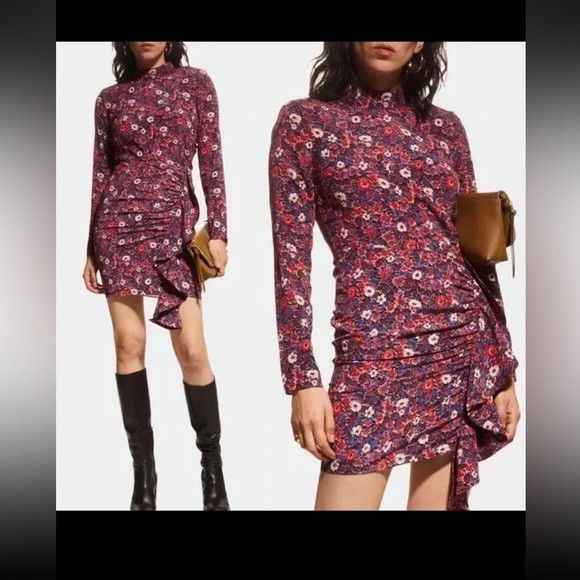 Veronica Beard VERONICA BEARD -Louella Floral Print Dress In Berry Multi Size XS / US 0-2 / IT 36-38 - 3 Thumbnail