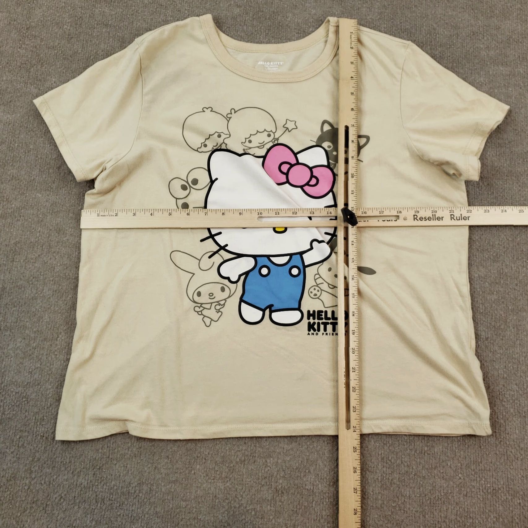 Vintage Sanrio Hello Kitty Shirt Womens XXL 2XL Extra Large Beige Short Sleeve Size XXL / US 16-18 / IT 52-54 - 2 Thumbnail