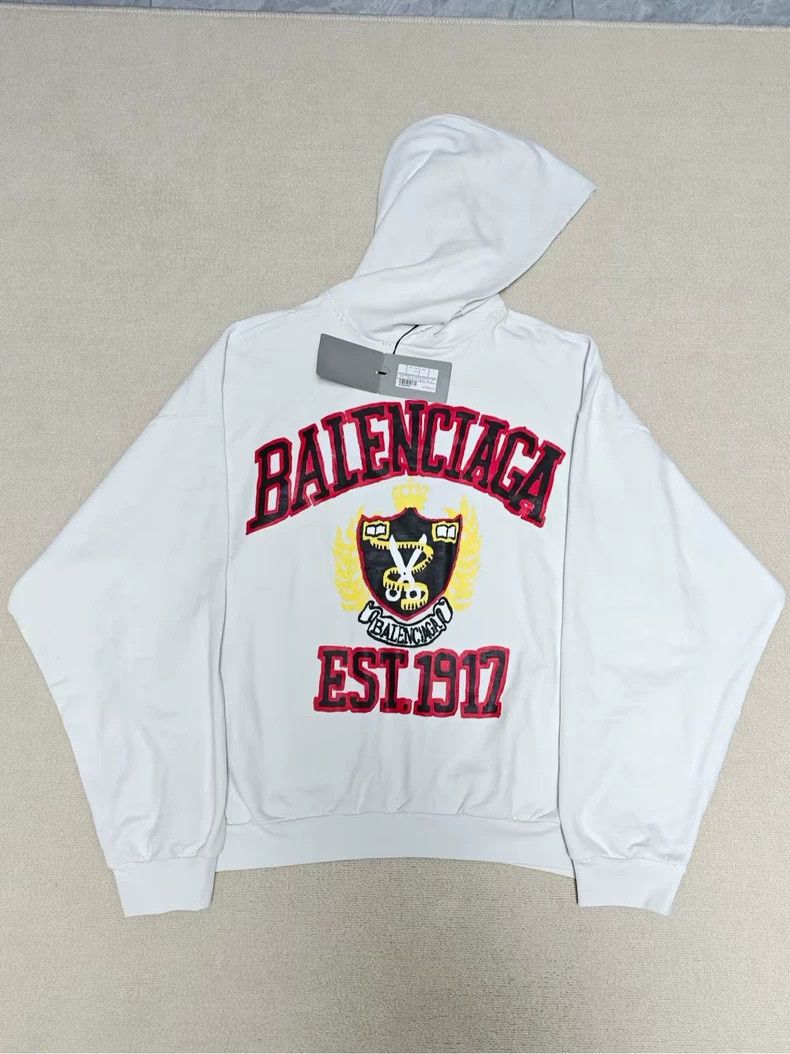 Balenciaga Balenciaga Old Hooded Sweater Made of Wheat Scissors Size US XXS / EU 40 - 1 Thumbnail