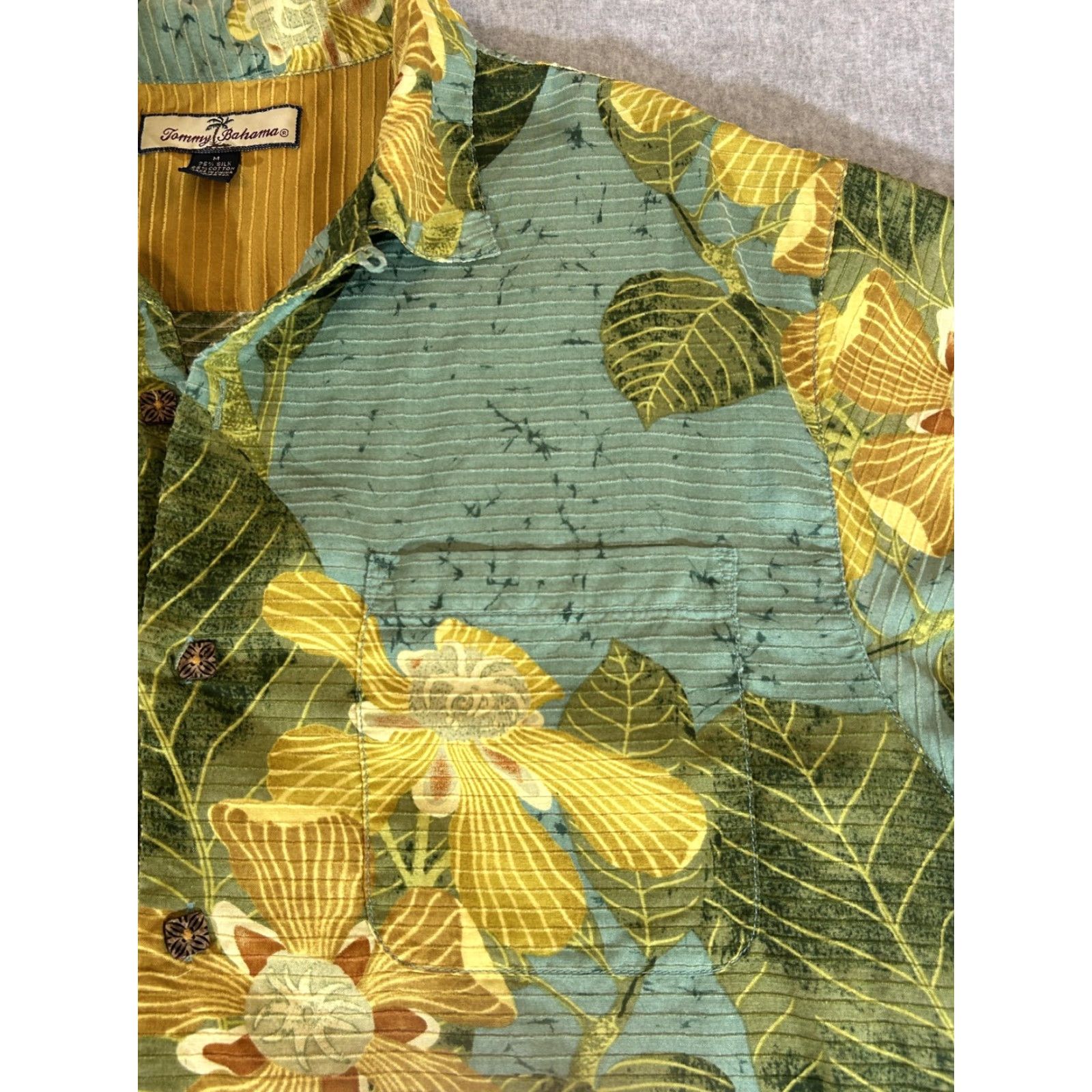 Tommy Bahama Tommy Bahama Shirt Mens Medium Floral Silk Cotton Hawaiian Camp Aloha Loop Collar Size US M / EU 48-50 / 2 - 2 Thumbnail