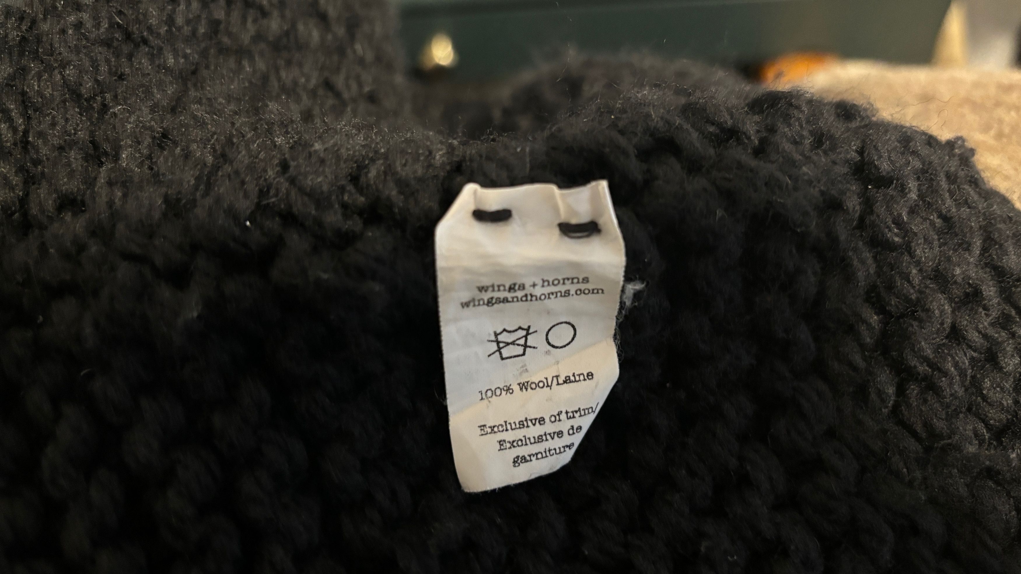 Wings + Horns Wings + Horns Peruvian Black Wool Handknit Cardigan XS-S Size US S / EU 44-46 / 1 - 8 Thumbnail