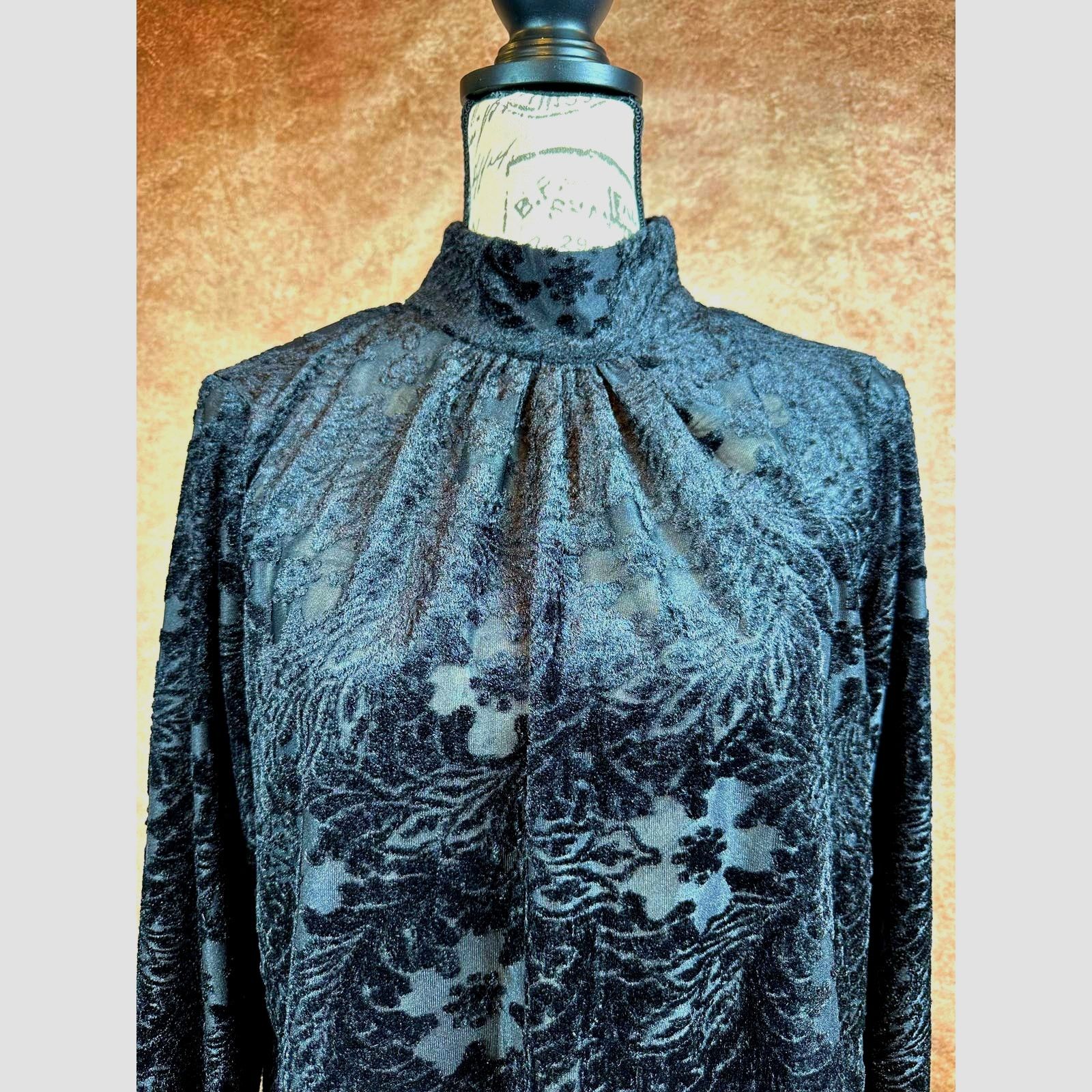 Other 1. State High Neck Open Back Long Sleeve Blouse Rich Black M Size M / US 6-8 / IT 42-44 - 12 Thumbnail