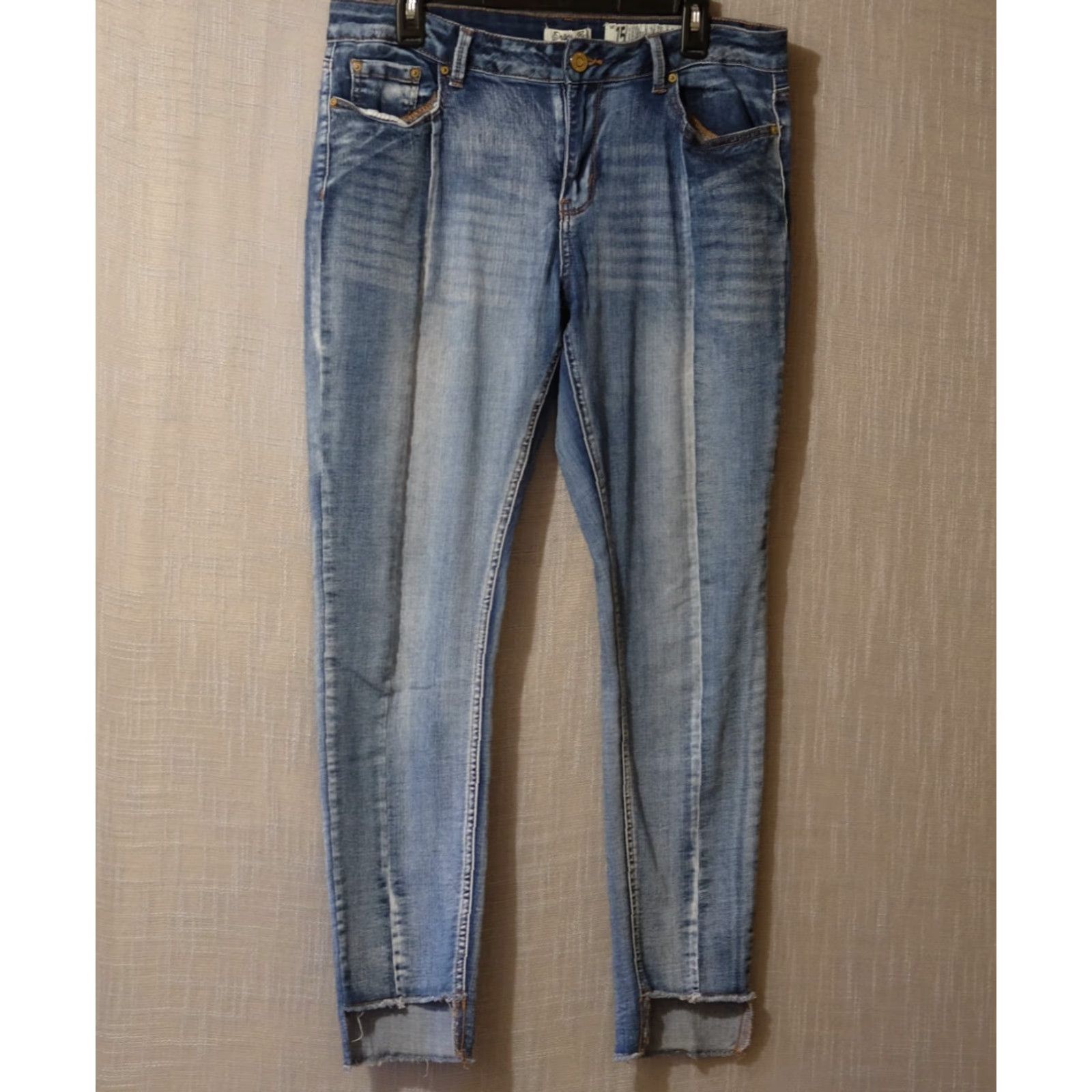 Vintage Indigo Rein Jeans Ankle Mid-Rise Cropped Juniors 15 #A12-12 Blue 5-Pocket Denim Stretch Slim Womens Size 24" / US 00 / IT 34 - 2 Thumbnail