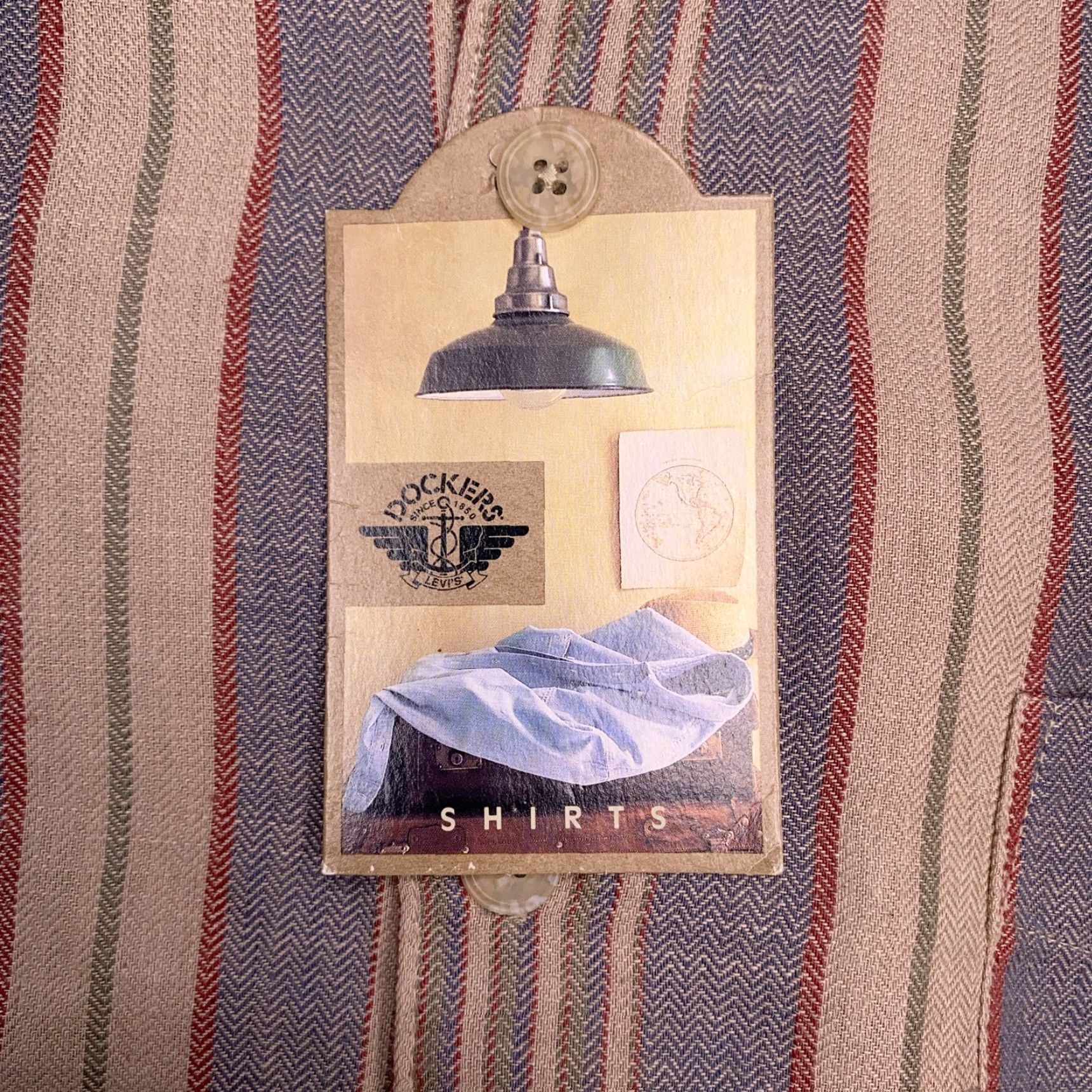 Dockers VINTAGE Dockers Shirt Mens XL Button-Up Linen Herringbone Pocket USA New Size US XL / EU 56 / 4 - 6 Thumbnail