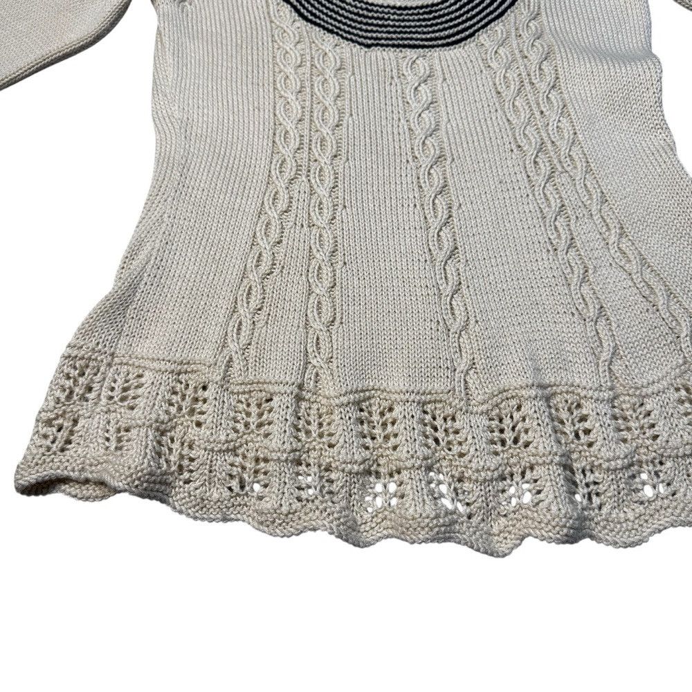 Anthropologie Vintage Sparrow Anthropologie Cable Knit Cotton Ivory Sweat Size M / US 6-8 / IT 42-44 - 5 Thumbnail
