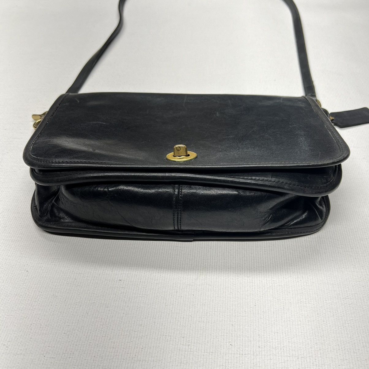 Coach × Vintage VTG Coach Crossbody Bag Purse Clutch Black Leather Hang Tag Size ONE SIZE - 15 Thumbnail