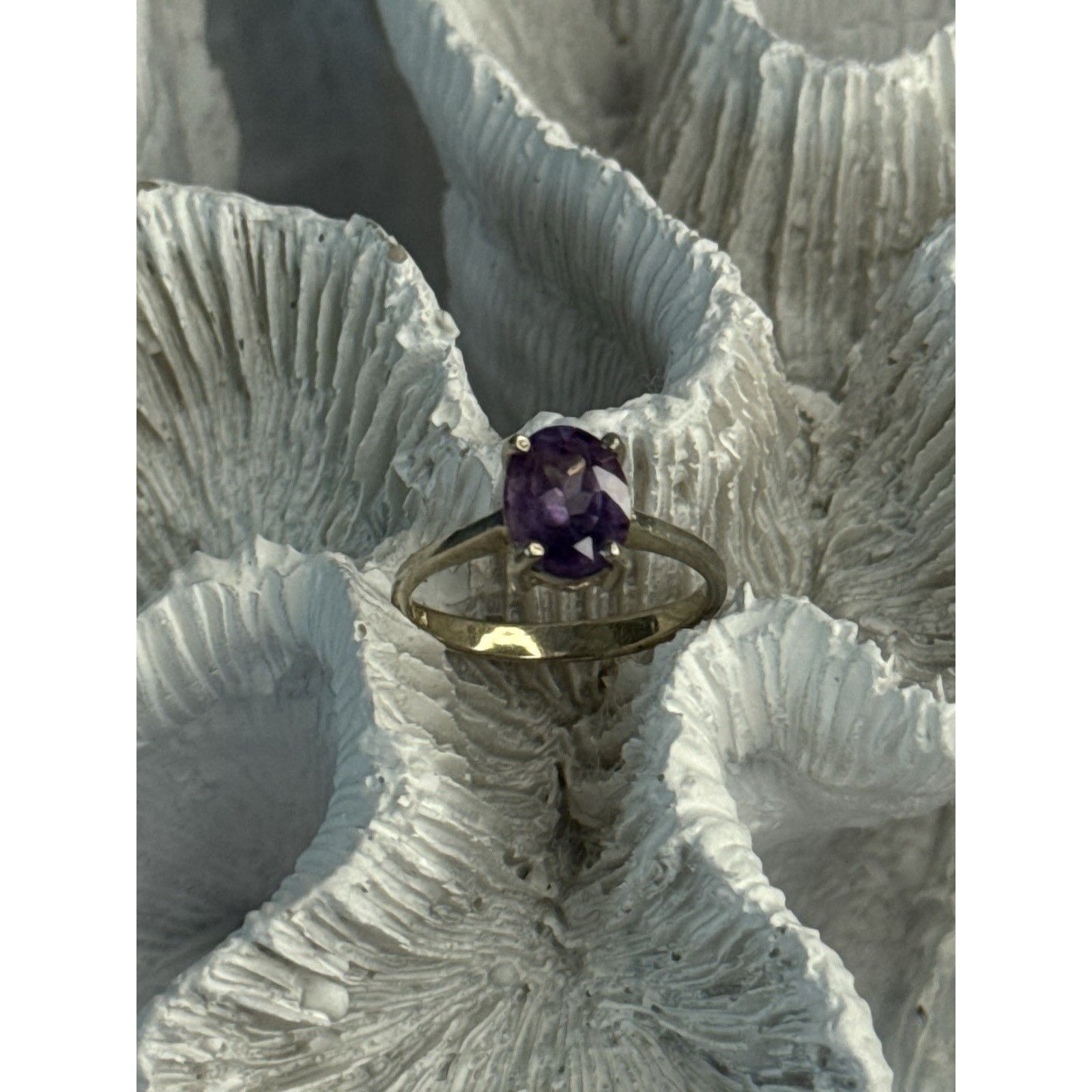 Jewelry 925 STERLING SILVER AMETHYST RING SIZE 6.5 Size ONE SIZE - 3 Thumbnail