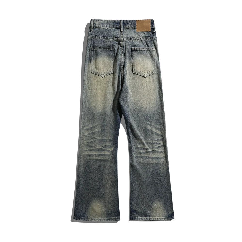 Jean Men's washed casual punk vintage distressed jeans Size US 32 / EU 48 - 2 Thumbnail