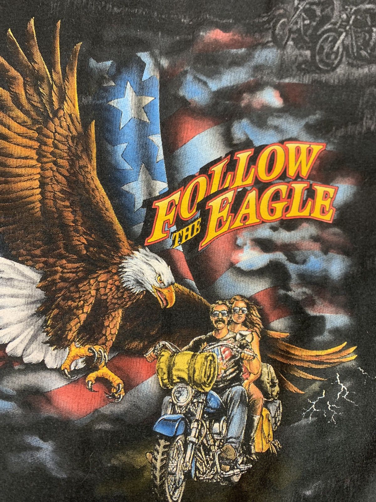 Harley Davidson × Vintage Vintage Singlestitch Motorcycle T-Shirt Follow The Eagle Size US XXL / EU 58 / 5 - 4 Thumbnail