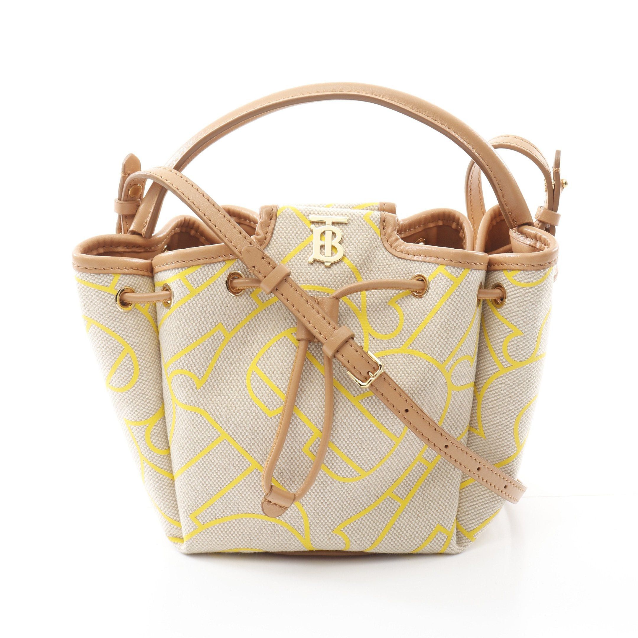 Burberry Burberry Peony Handbag Canvas Leather Light Beige Size ONE SIZE - 1 Thumbnail