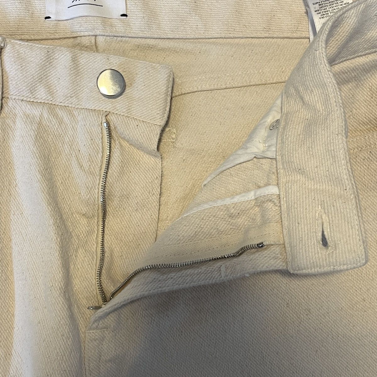 Mr P. Mr. P Mr. Porter Cream Denim Shorts Size US 34 / EU 50 - 3 Thumbnail