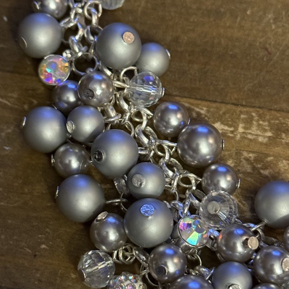 Other RMN silver tone cluster bead and AB bib necklace Size ONE SIZE - 6 Thumbnail