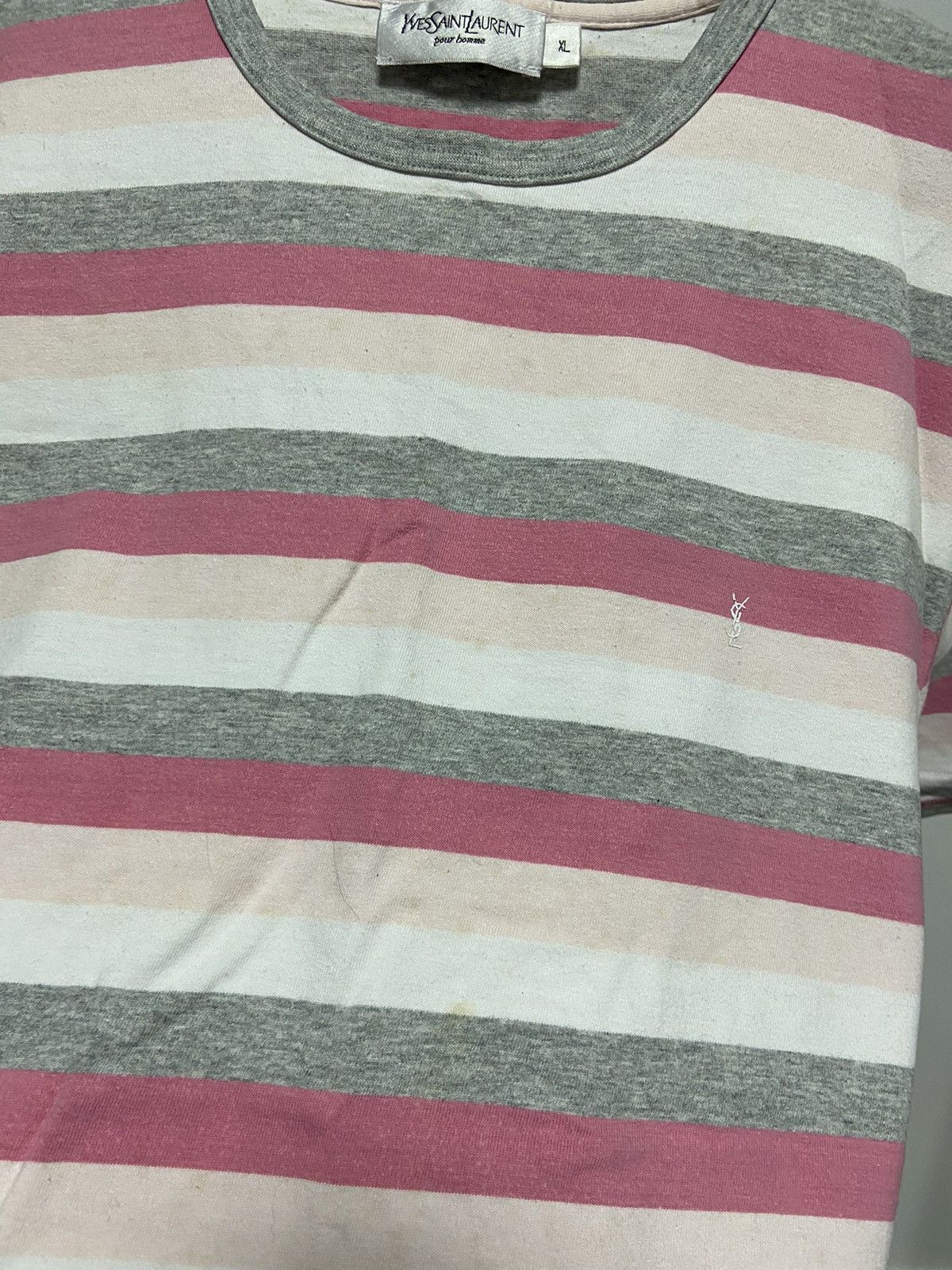 Vintage × Yves Saint Laurent Yves Saint Laurent T Shirt striped Small YSL Logo Y2K Size US XL / EU 56 / 4 - 8 Thumbnail