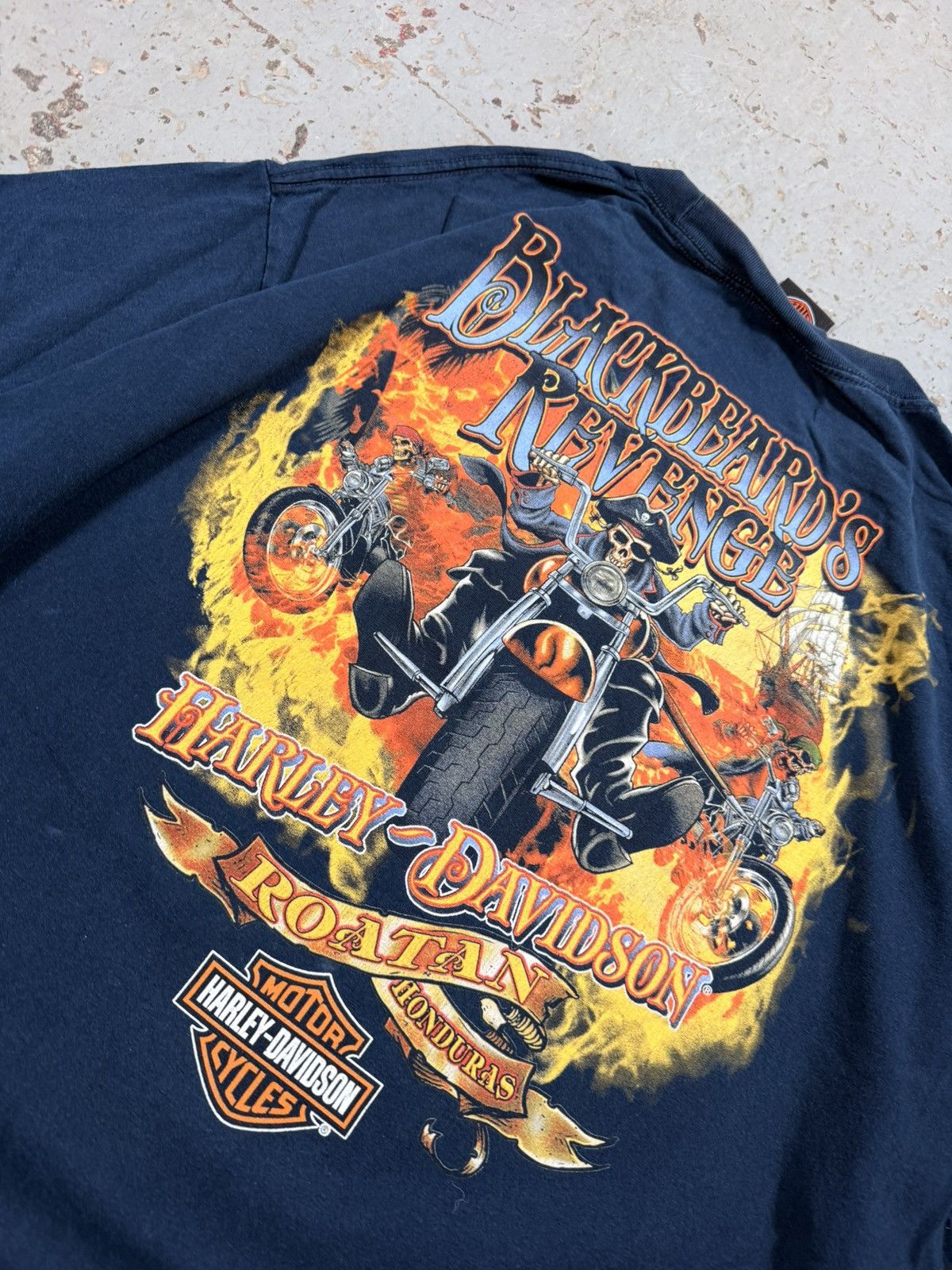 Vintage Vintage Harley Davidson Distressed Painter Pirate Tee Size US XXL / EU 58 / 5 - 6 Thumbnail