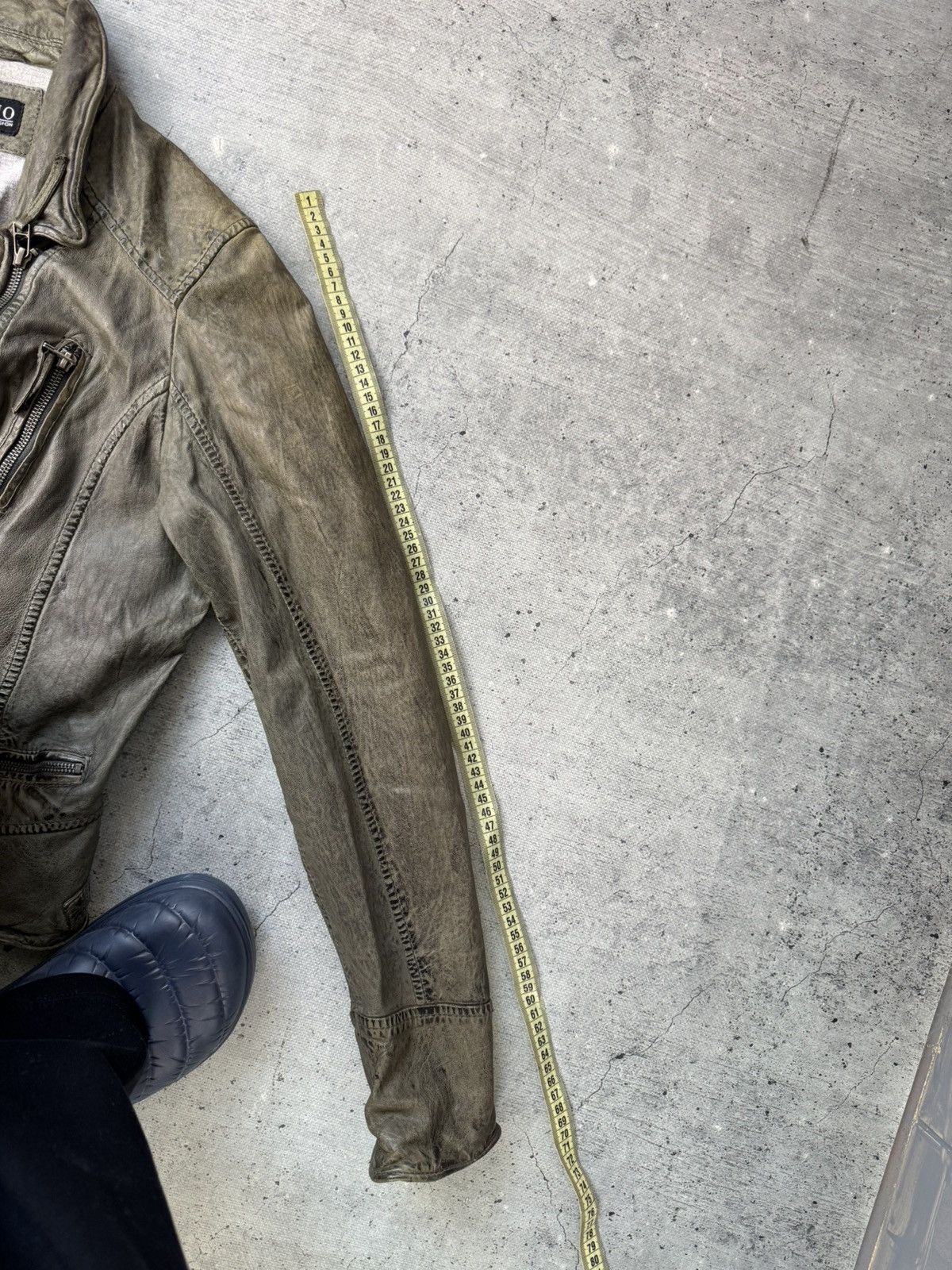 Genuine Leather Y2K Asymmetrical zip Leather jacket Rick Owens VTG STYLE Size XL / US 12-14 / IT 48-50 - 6 Thumbnail