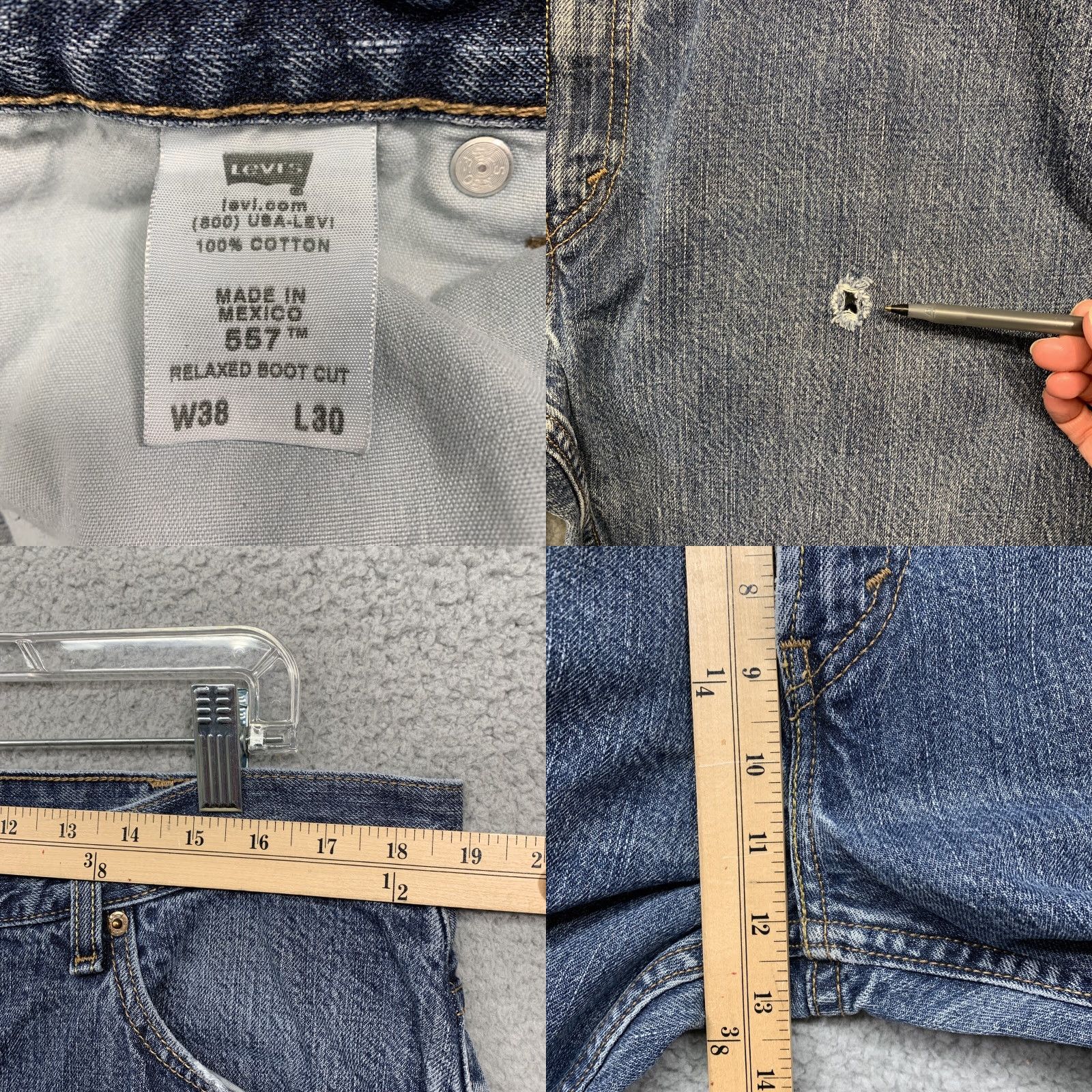 Levi's Levi's 557 Jeans Relaxed Boot Men's 38W x 25.5L Medium Blue Wash 5-Pocket Denim Casual Vintage: No Mens Size US 38 / EU 54 - 8 Thumbnail