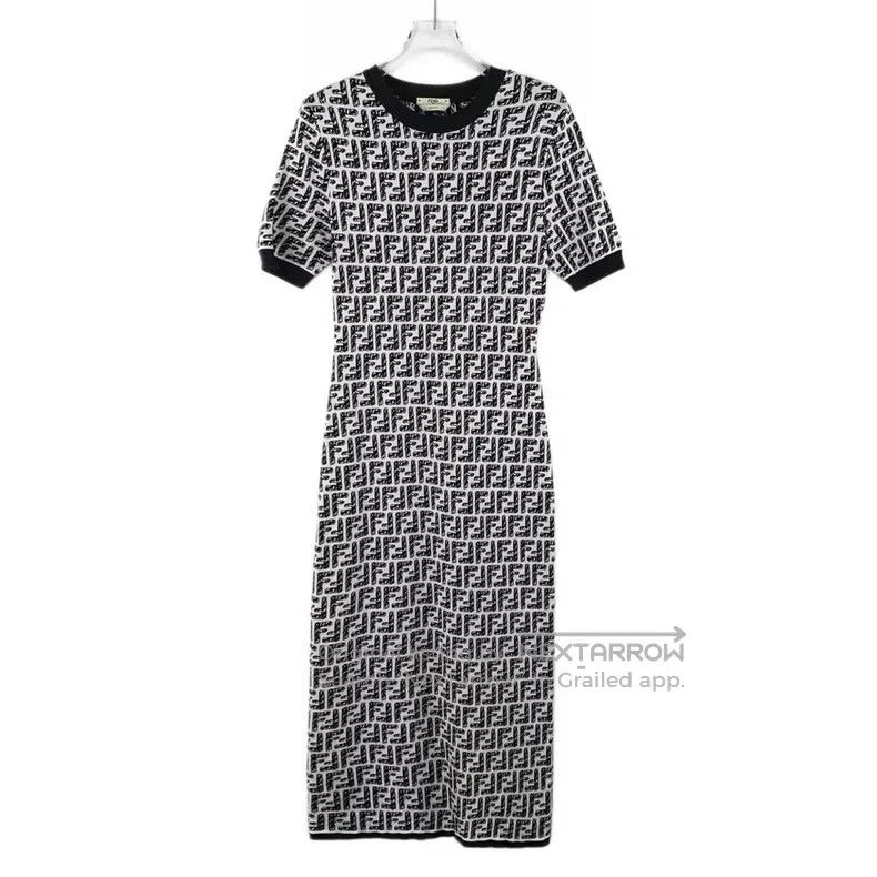 Fendi Fendi Black and White Color-Blocked Double F Full Print Co Size XXS / US 00 / IT 34 - 1 Thumbnail