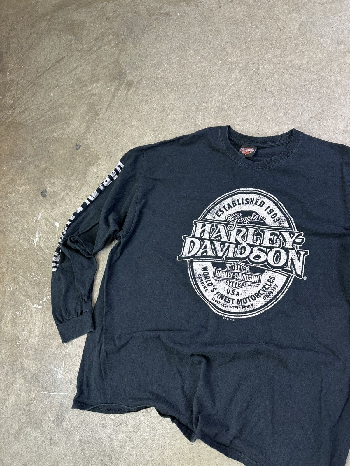 Harley Davidson × Vintage Vintage Harley Davidson Outpost Longsleeve XXL Black Size US XXL / EU 58 / 5 - 3 Thumbnail
