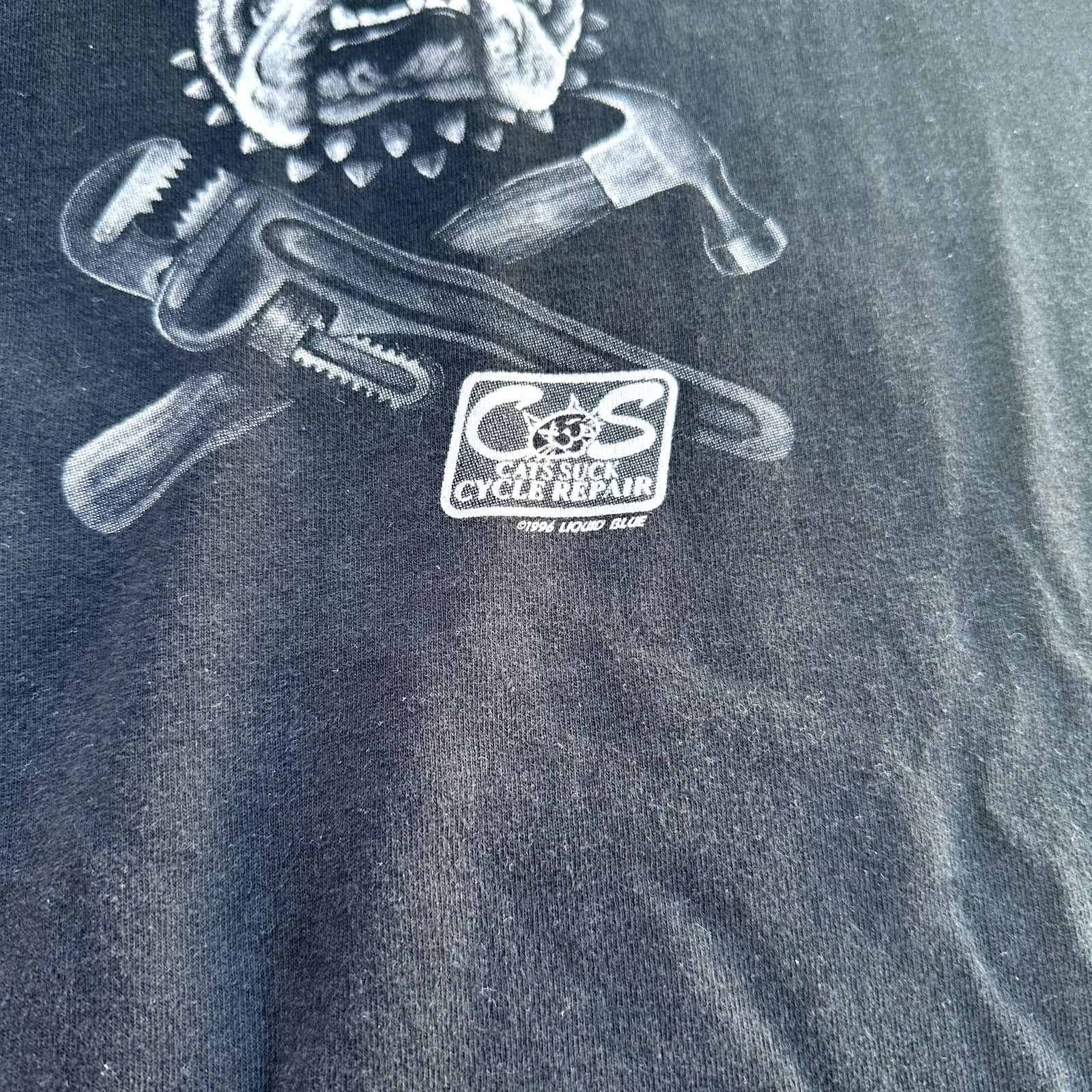 Japanese Brand × Liquid Blue Vintage Liquid Blue Bulldog Biker Shirt Cats Sucks XL Size US XL / EU 56 / 4 - 4 Thumbnail