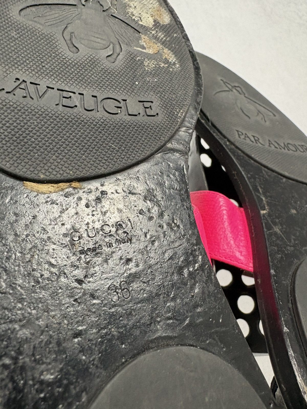 Gucci Gucci GG Marmont Thong Double G Leather Sandals Pink 36 Size US 6 / IT 36 - 5 Thumbnail