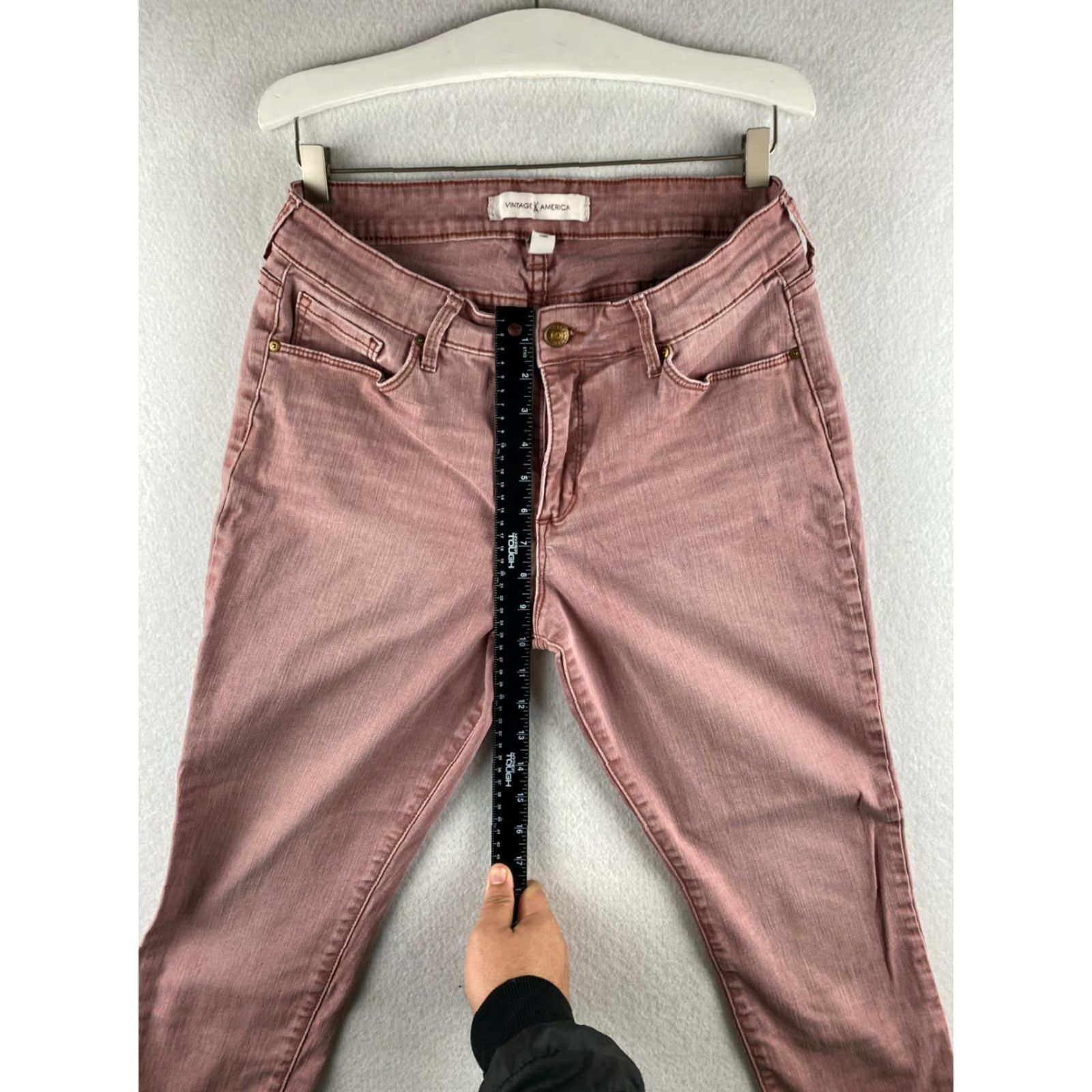 Vintage VINTAGE America Jeans Womens Missy Ankle Stretch Denim 5 Pocket Coral Red Jeans 10 / 30 Regular Size 32" / US 10 / IT 46 - 5 Thumbnail