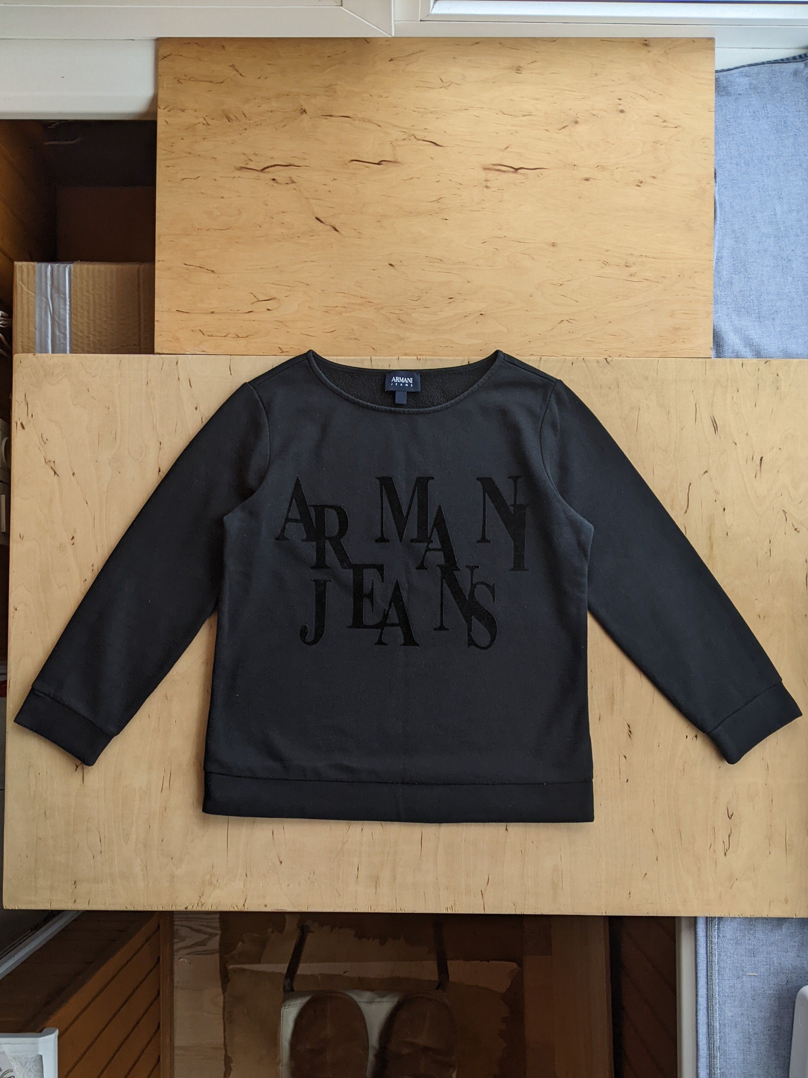 Armani Armani Jeans Black Womens Sweatshirt Vintage Longsleeve Size M / US 6-8 / IT 42-44 - 1 Thumbnail