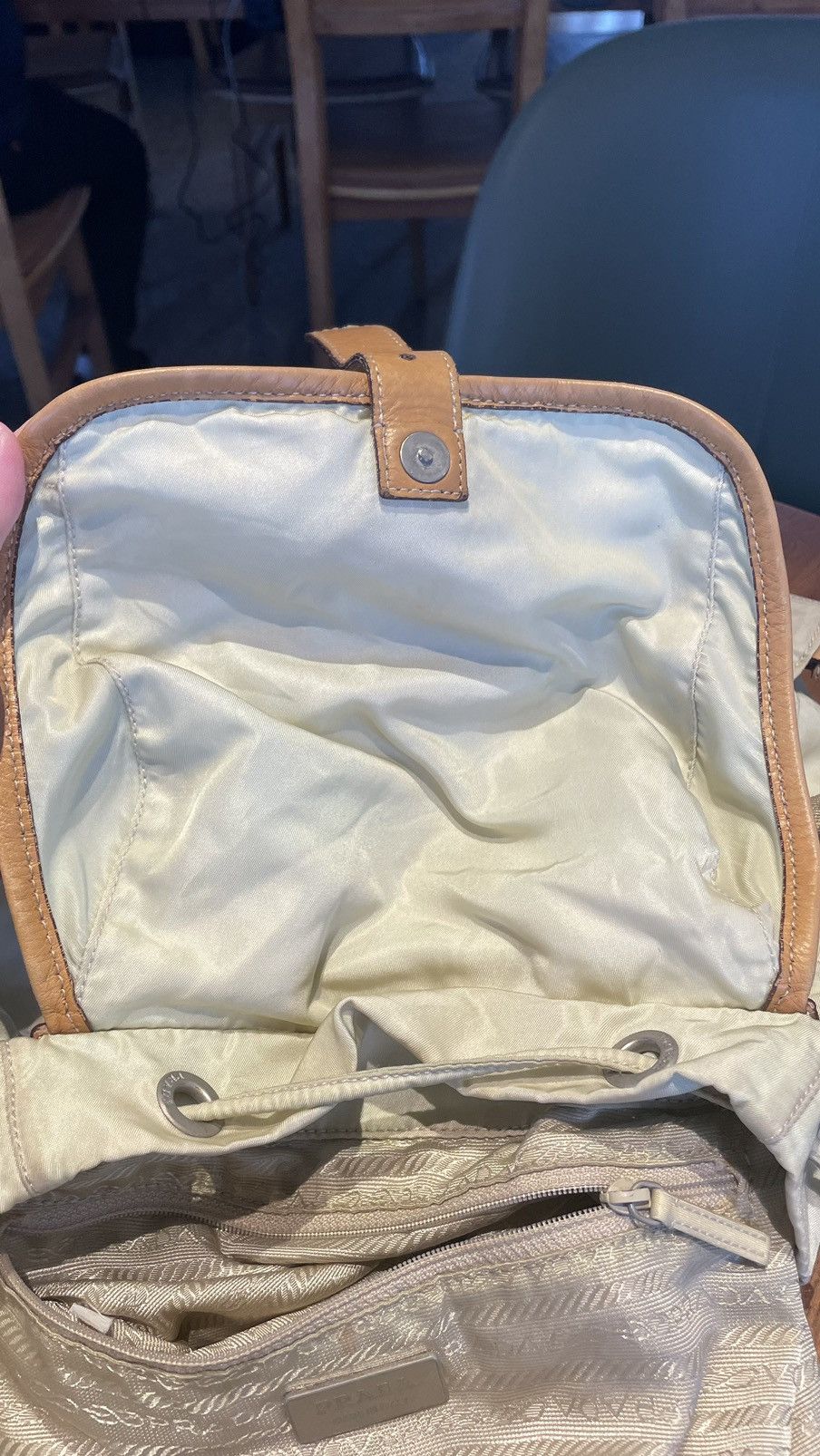 Prada × Vintage Prada Sport Cream Ivory Brown Nylon Leather Size ONE SIZE - 8 Thumbnail