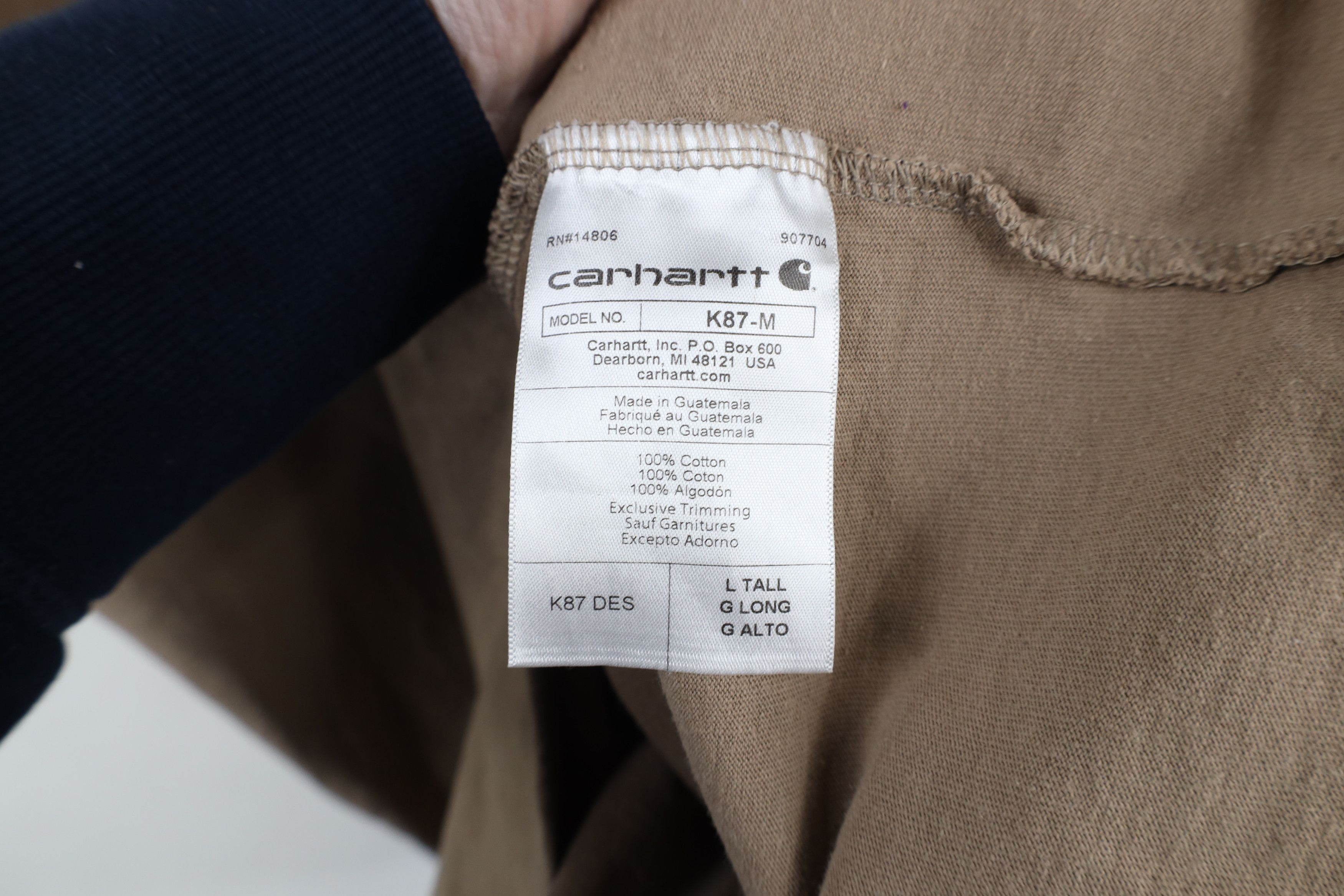 Carhartt × Vintage Vintage Y2K Carhartt Heavyweight Fit Pocket T-Shirt Khaki Size US L / EU 52-54 / 3 - 8 Thumbnail