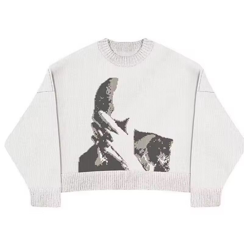Japanese Brand Aesthetics Graphic Hip Hop Y2k Knitted Sweate Size US M / EU 48-50 / 2 - 1 Thumbnail