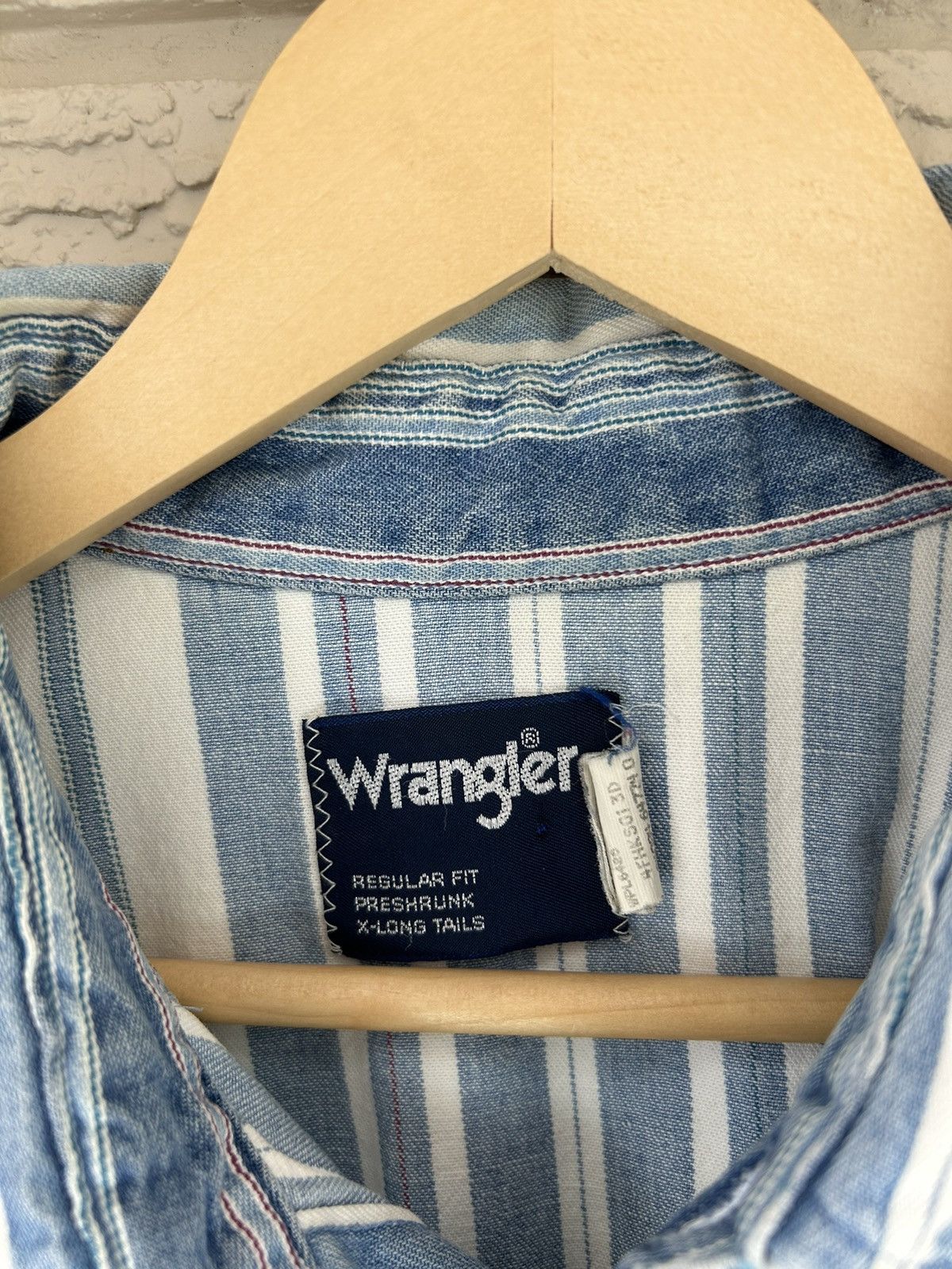 Wrangler Vintage 80s Wrangler Western X Long Tails Pearl Snap Size US XL / EU 56 / 4 - 9 Thumbnail