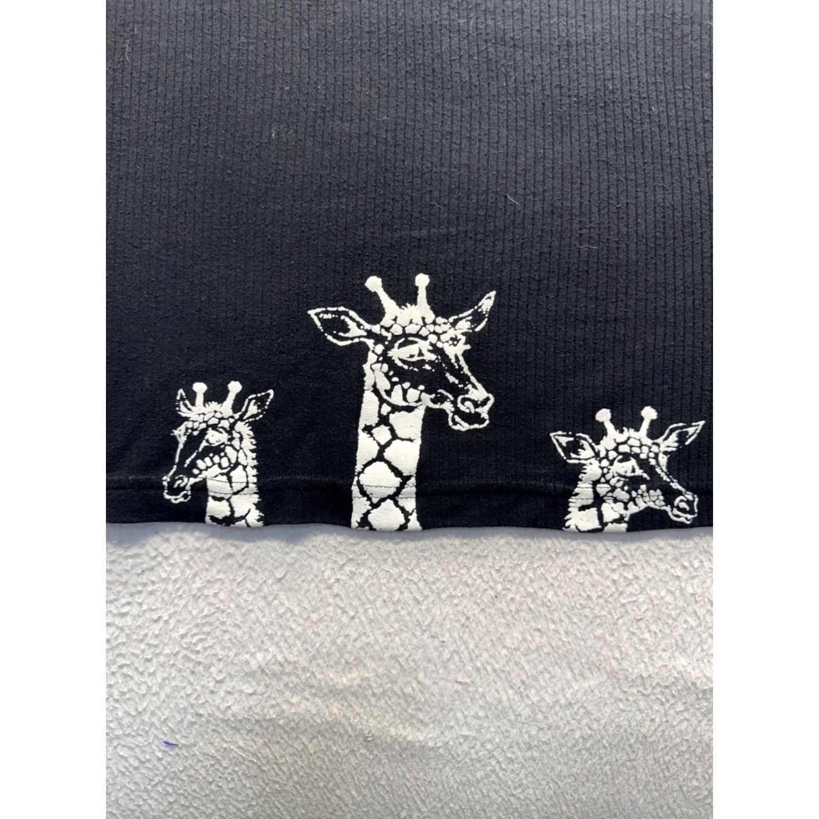 Vintage Teddi Giraffe Graphic T-Shirt Ribbed Black PS Cotton Blend USA Made Mens Short Sleeve Size S Womens Petite Size US S / EU 44-46 / 1 - 3 Thumbnail