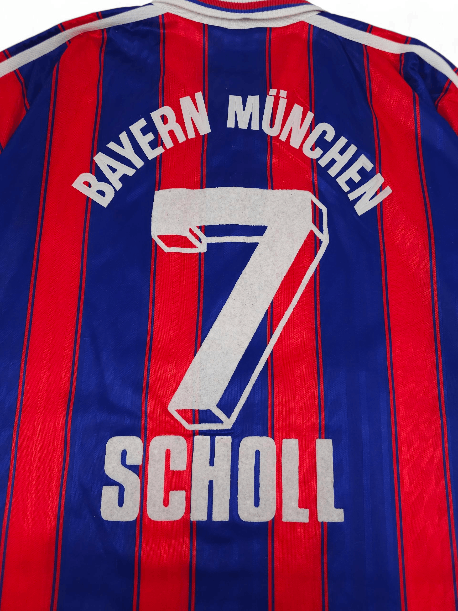 Adidas 💎 1995-1997 Bayern Munich Vintage Scholl Home Soccer Jersey Size US XXL / EU 58 / 5 - 5 Thumbnail