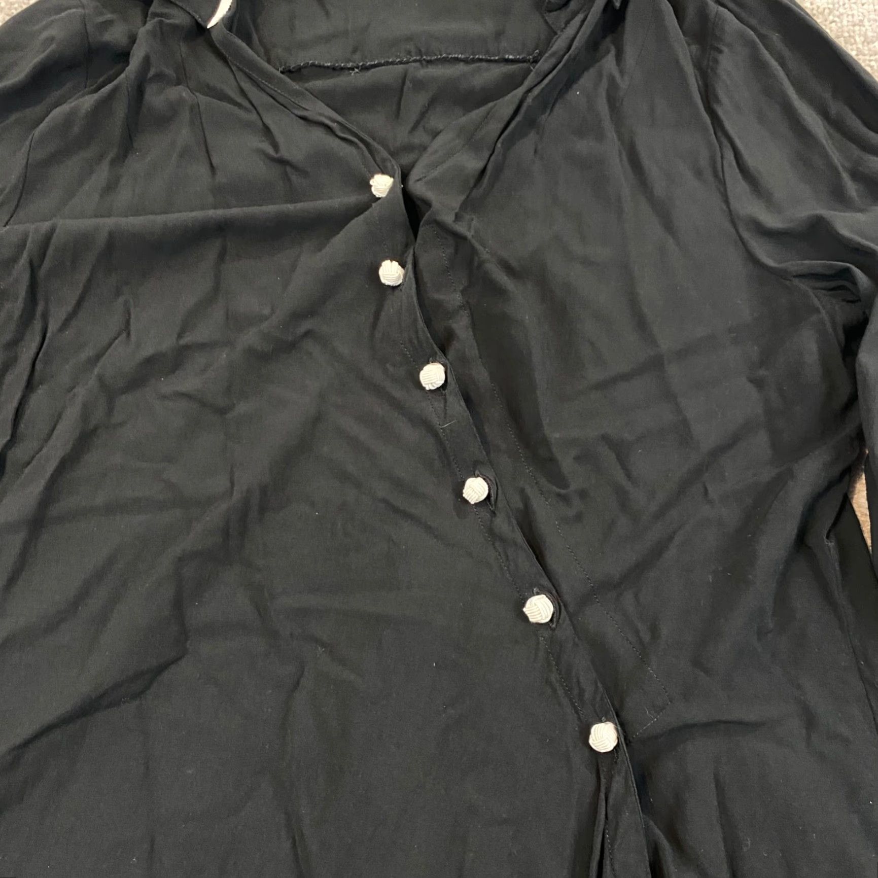 Soft Surroundings Soft Surroundings Pagoda Top Womens Large Black Tunic Wrap Shirt Roll Tab 3/4 Size L / US 10 / IT 46 - 3 Thumbnail