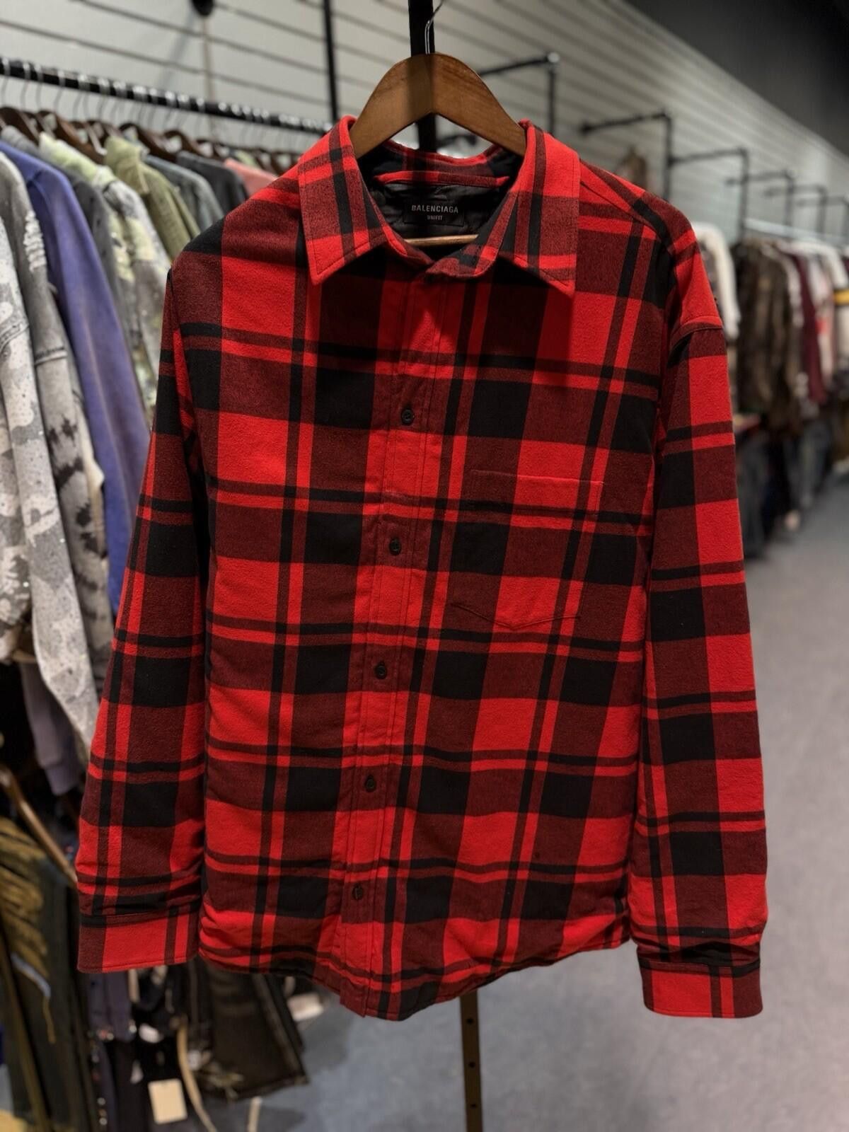 Balenciaga Balenciaga Red Plaid Shirt Jacket Red Black White (M) $1400 Size US M / EU 48-50 / 2 - 4 Thumbnail