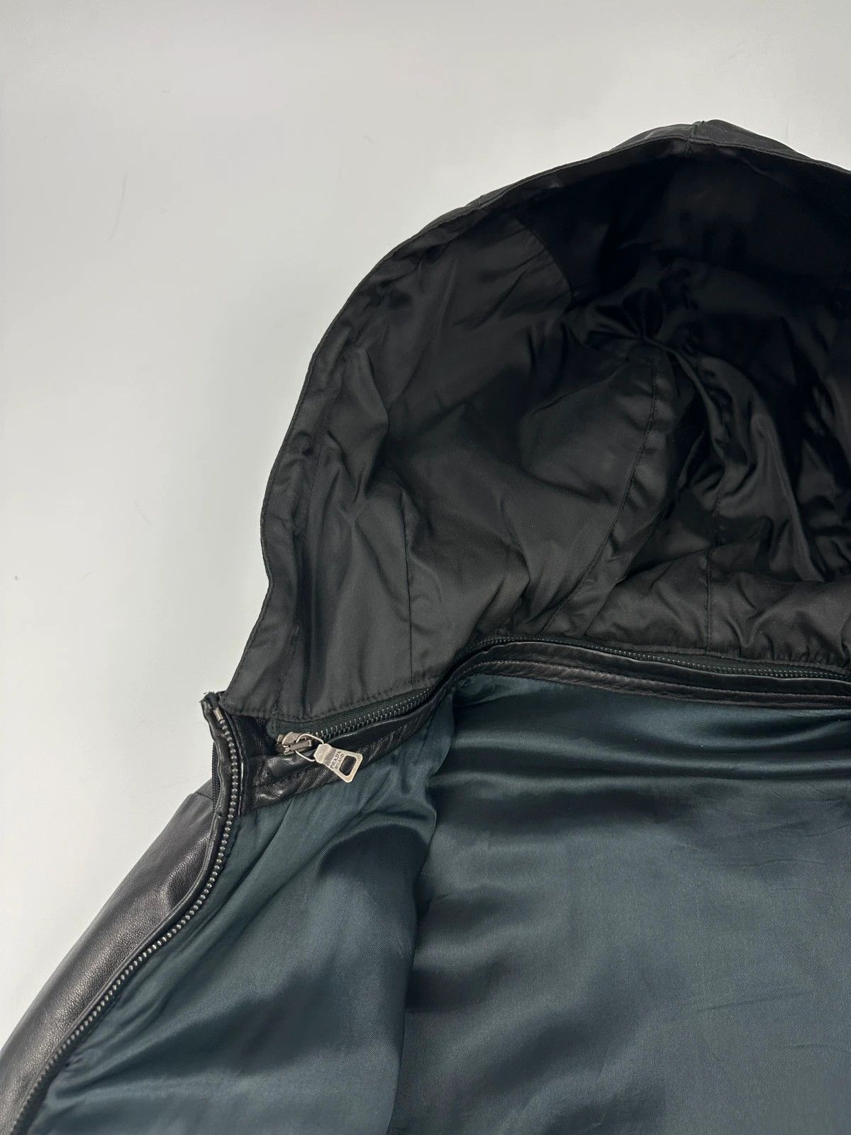 Prada Prada Sport FW2010 Leather & Nylon Black Hooded Jacket Size US M / EU 48-50 / 2 - 10 Thumbnail