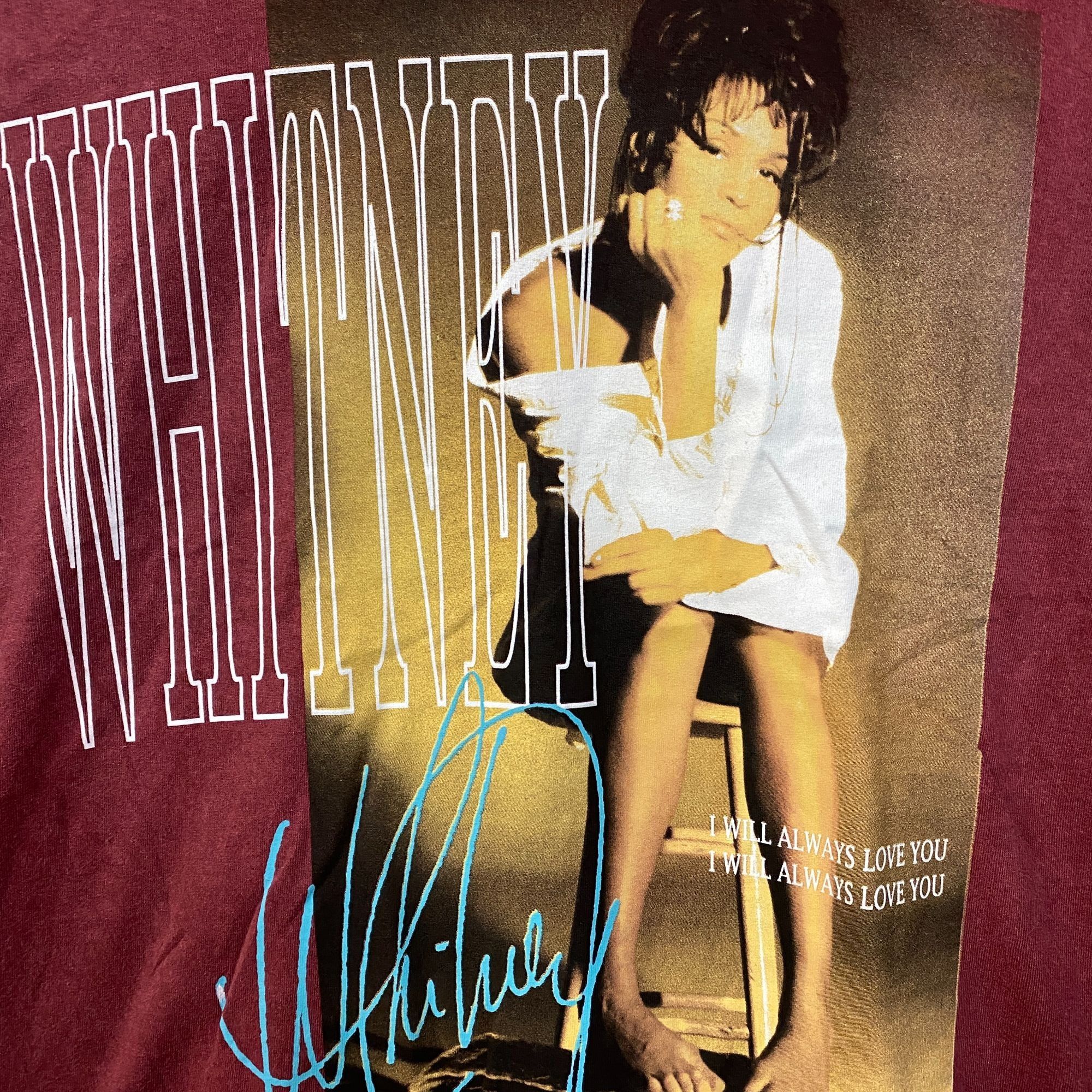 Other Whitney Houston I Will Always Love You Washed Graphic Burgun Size US L / EU 52-54 / 3 - 2 Thumbnail