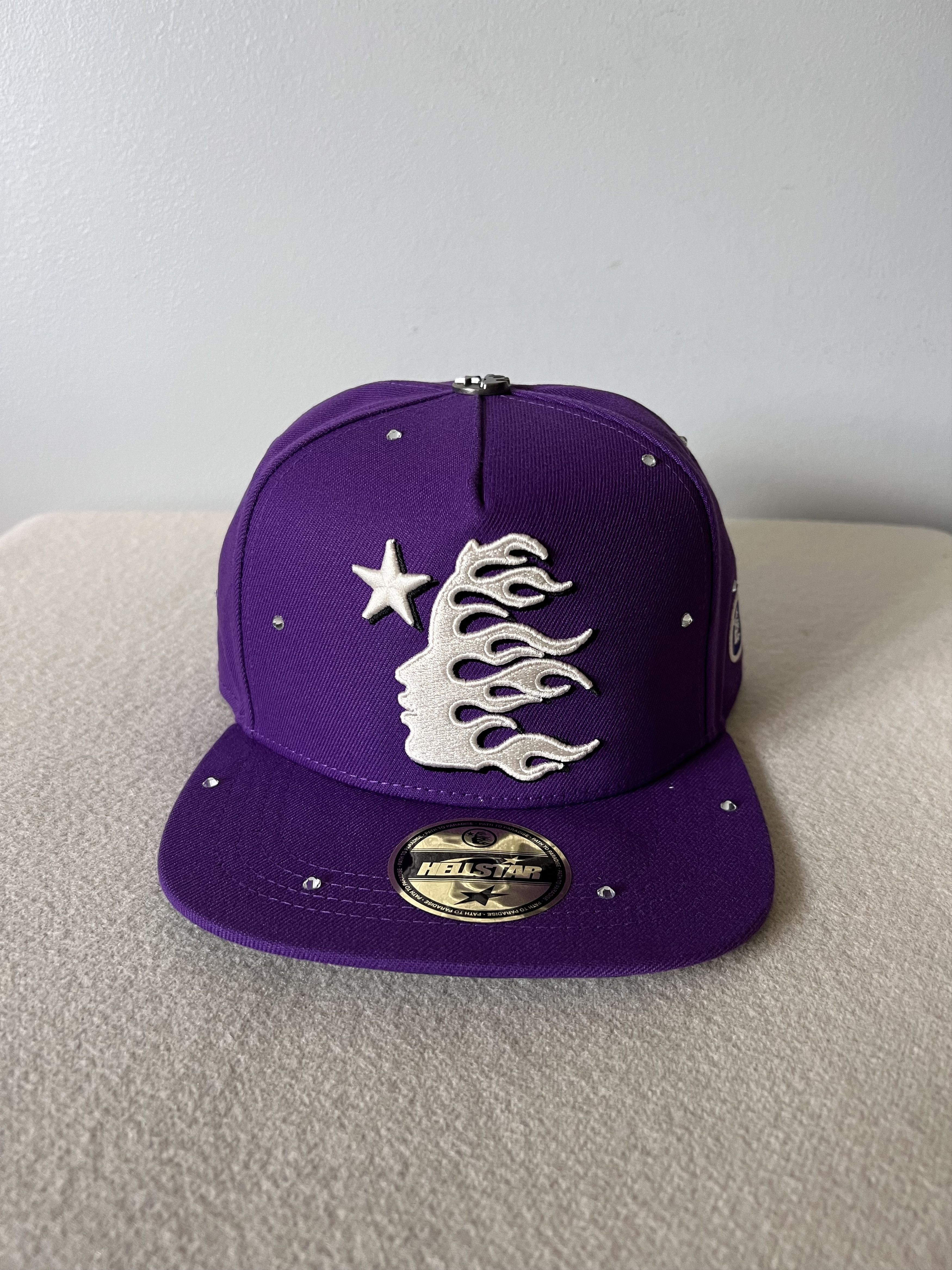 HELLSTAR HELLSTAR OG Logo Rhinestone Fitted Hat Baby Blue
