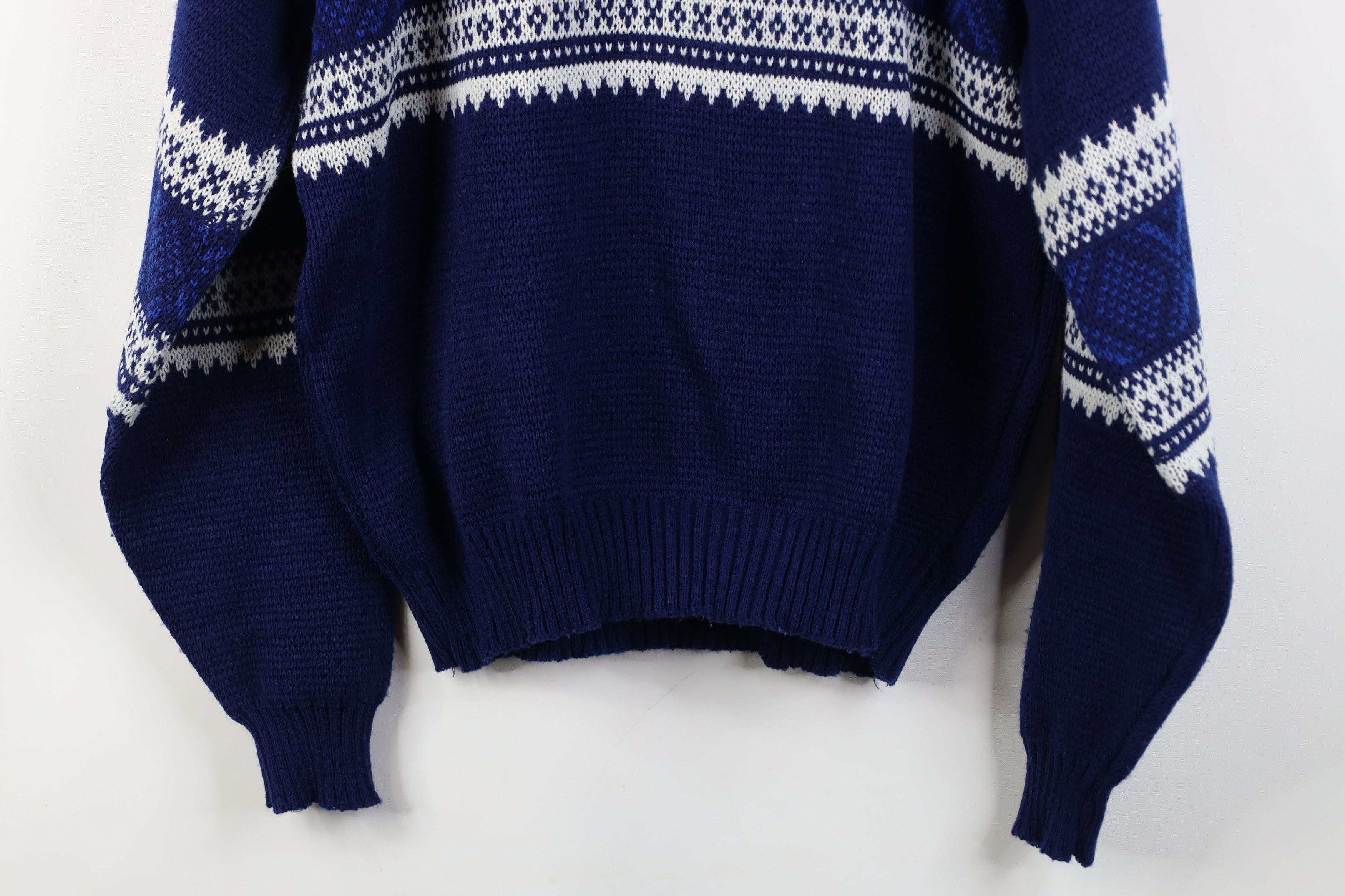 Vintage Vintage 90s Streetwear Collared Pullover Sweater Blue Size US L / EU 52-54 / 3 - 10 Thumbnail
