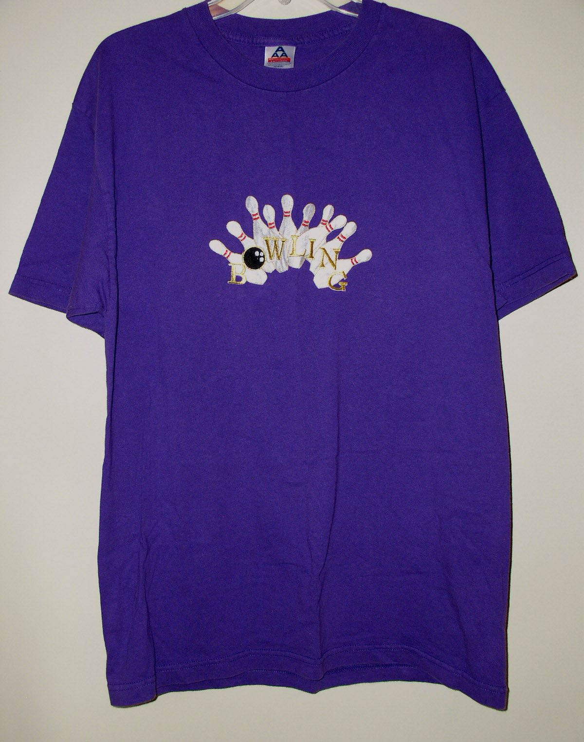 Bowling Pins Sport T Shirt Fabric Applique Vintage Bowling