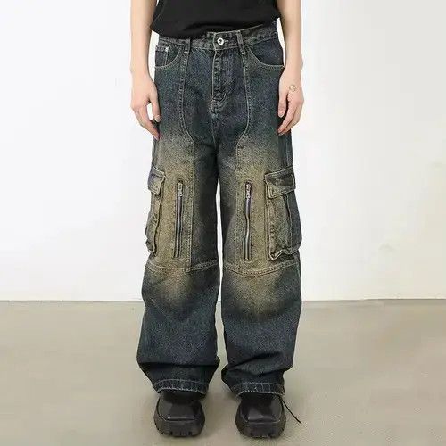 Hypebeast × Japanese Brand × Jean Pants Washed cargo pants jeans y2k Size US 32 / EU 48 - 2 Thumbnail