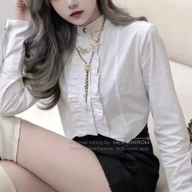 Chanel Chanel 20k equestrian series white wooden ear court shirt Size XS / US 0-2 / IT 36-38 - 1 Thumbnail