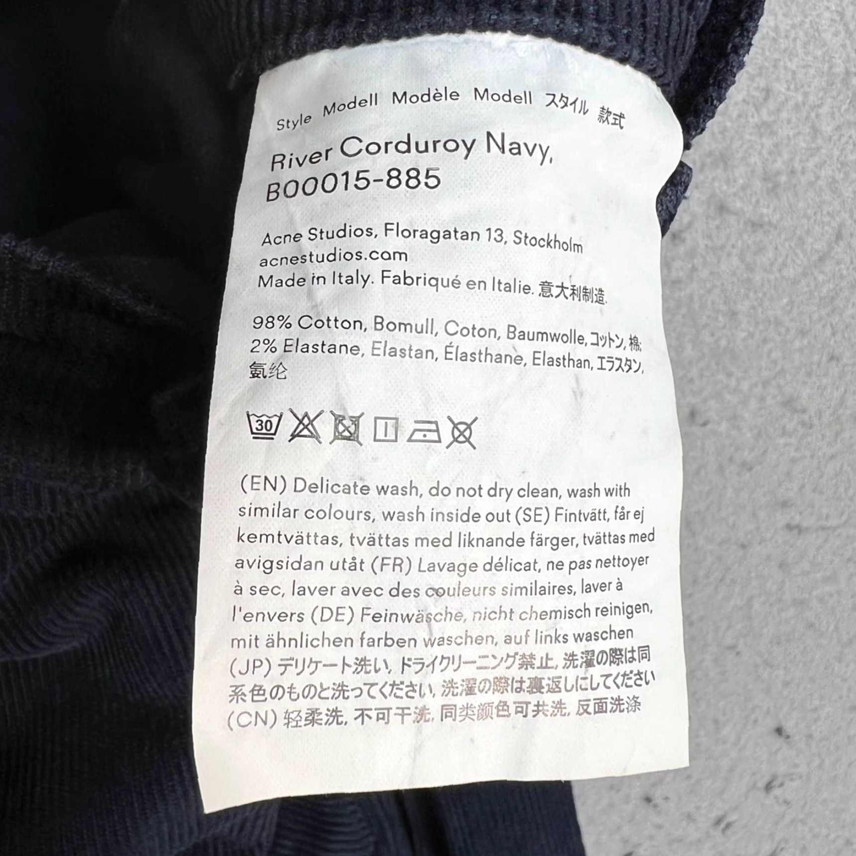 Acne Studios ACNE STUDIOS Womens Blue Corduroy Pants Size 27 Slim Fit Tapered Chino Made in Italy Size 27" / US 4 / IT 40 - 4 Thumbnail