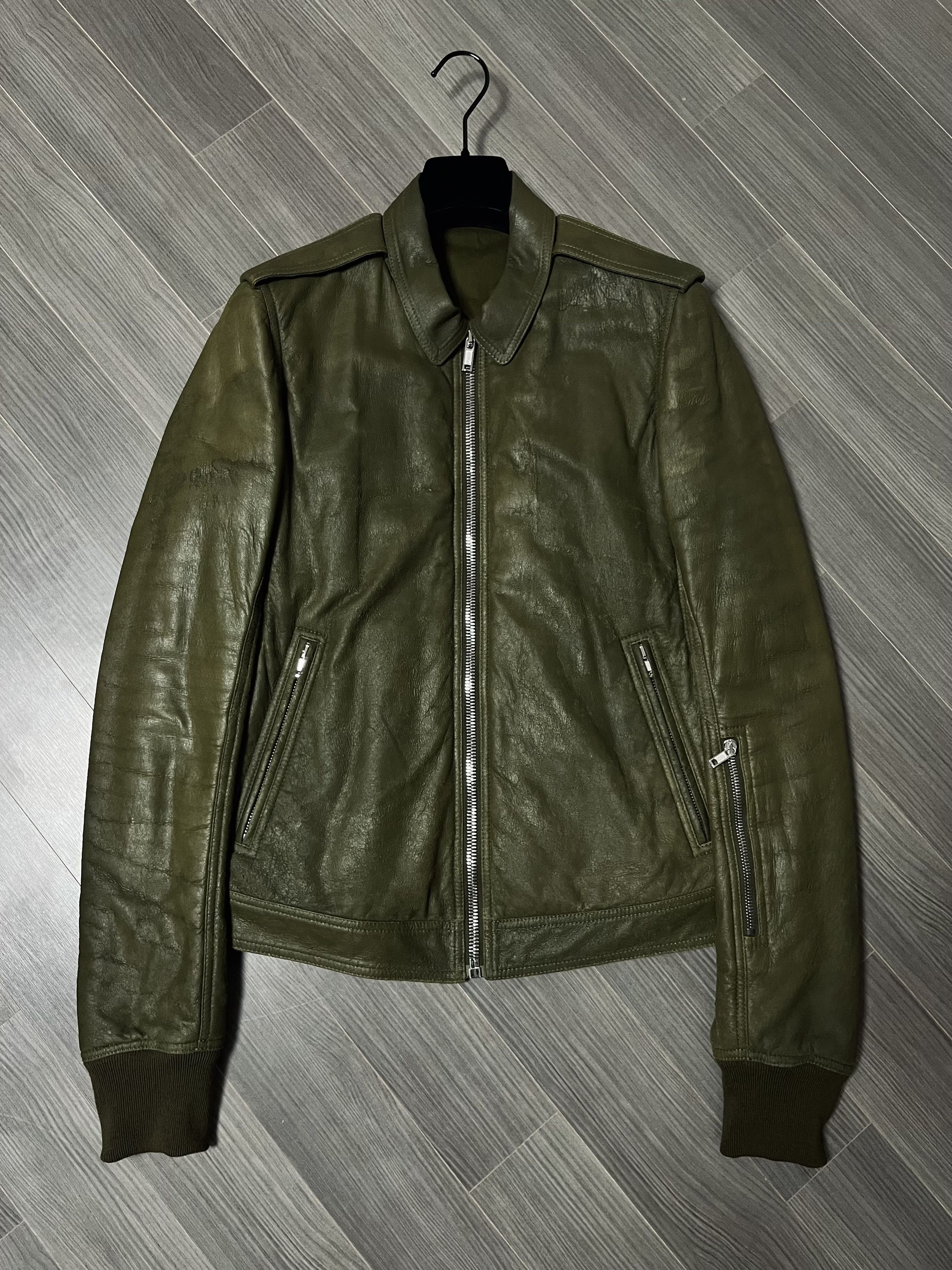 Rick Owens RICK OWENS PADDED ROTTERDAM JACKET IN BLISTERED LEATHER Size US M / EU 48-50 / 2 - 1 Thumbnail