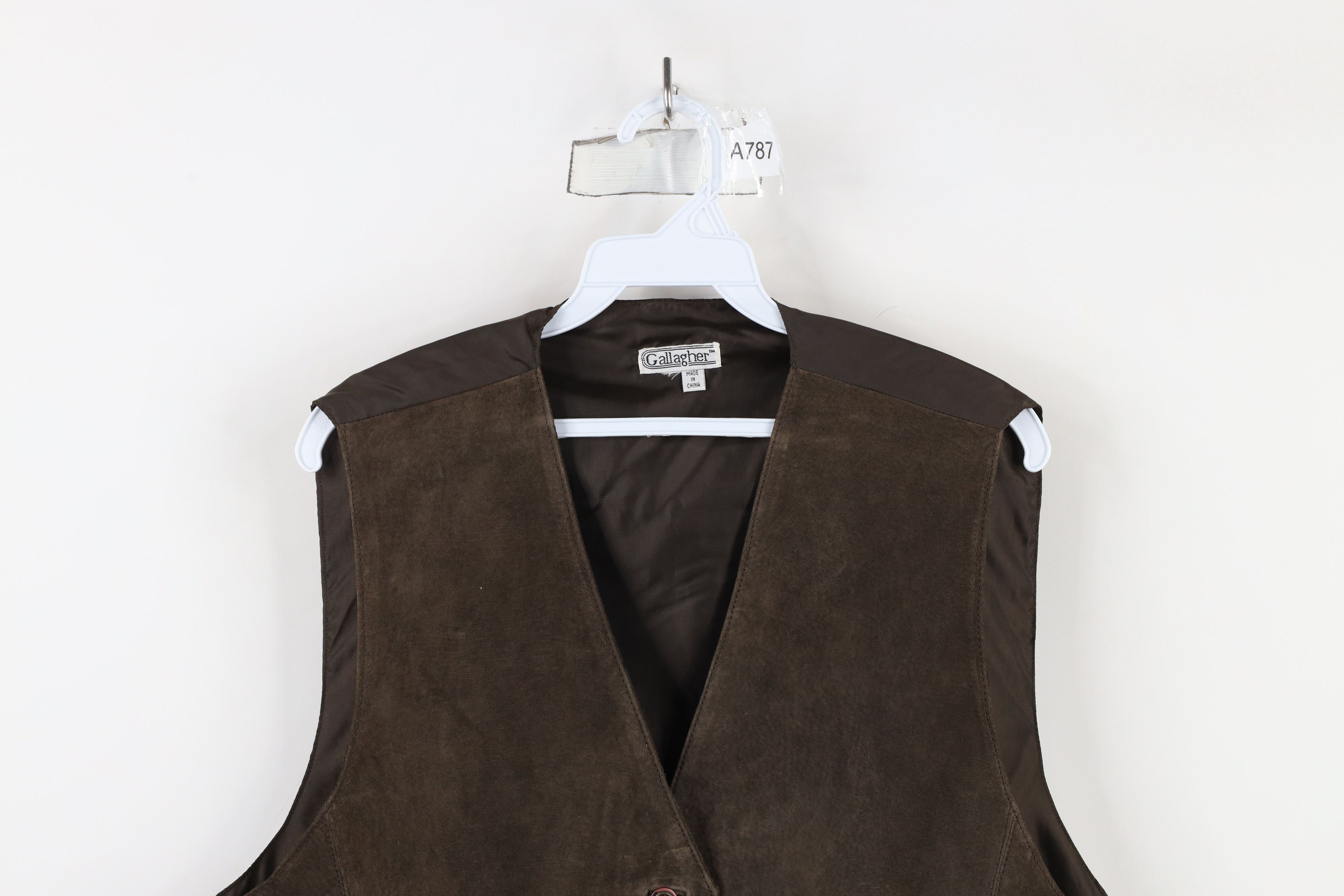 Vintage Vintage 90s Streetwear Suede Leather Tie Back Vest Jacket Size XL / US 12-14 / IT 48-50 - 2 Thumbnail